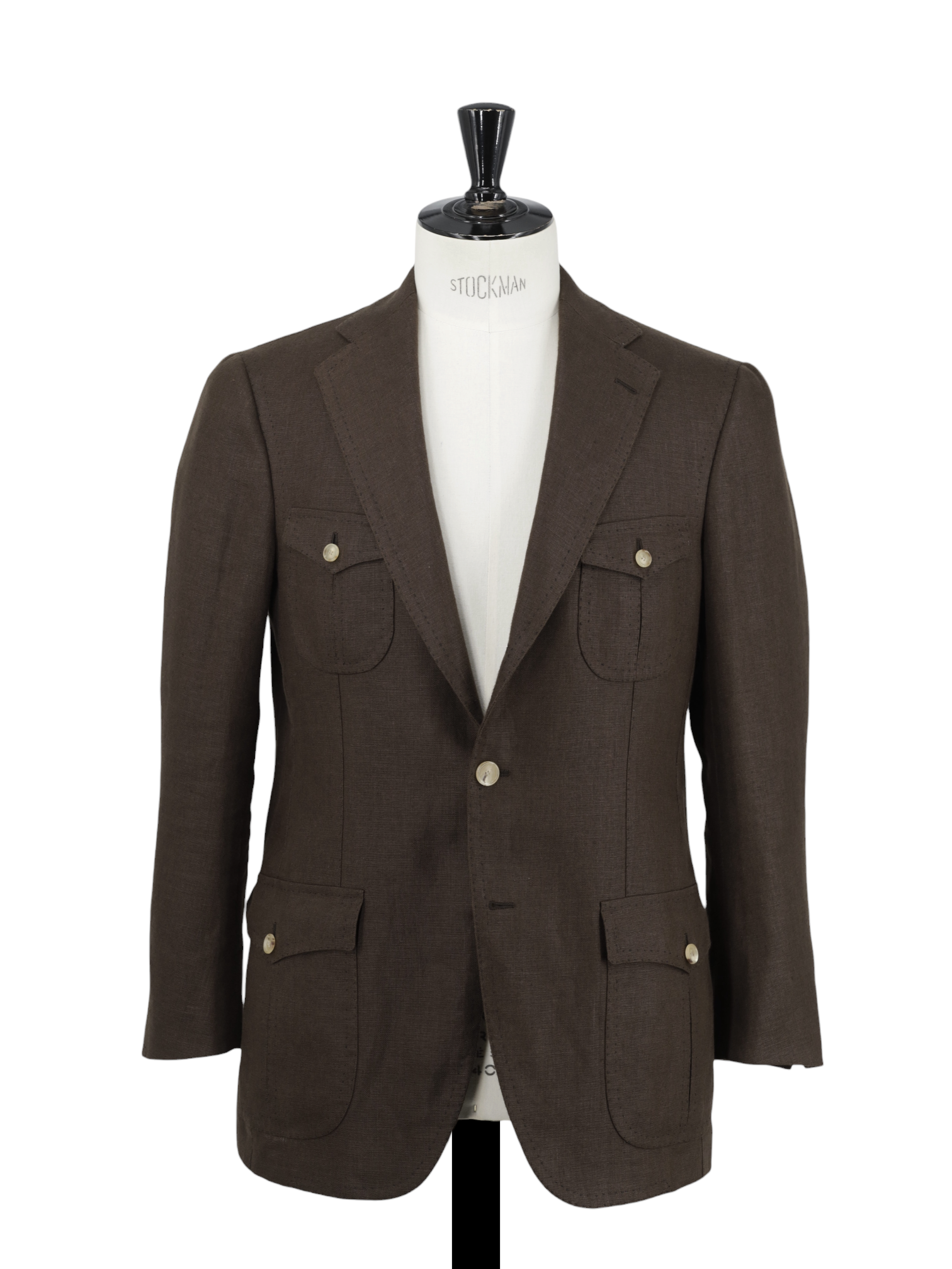 Cesare Attolini Dark Brown Pure-Linen Sartorial Sahariana-Jacket