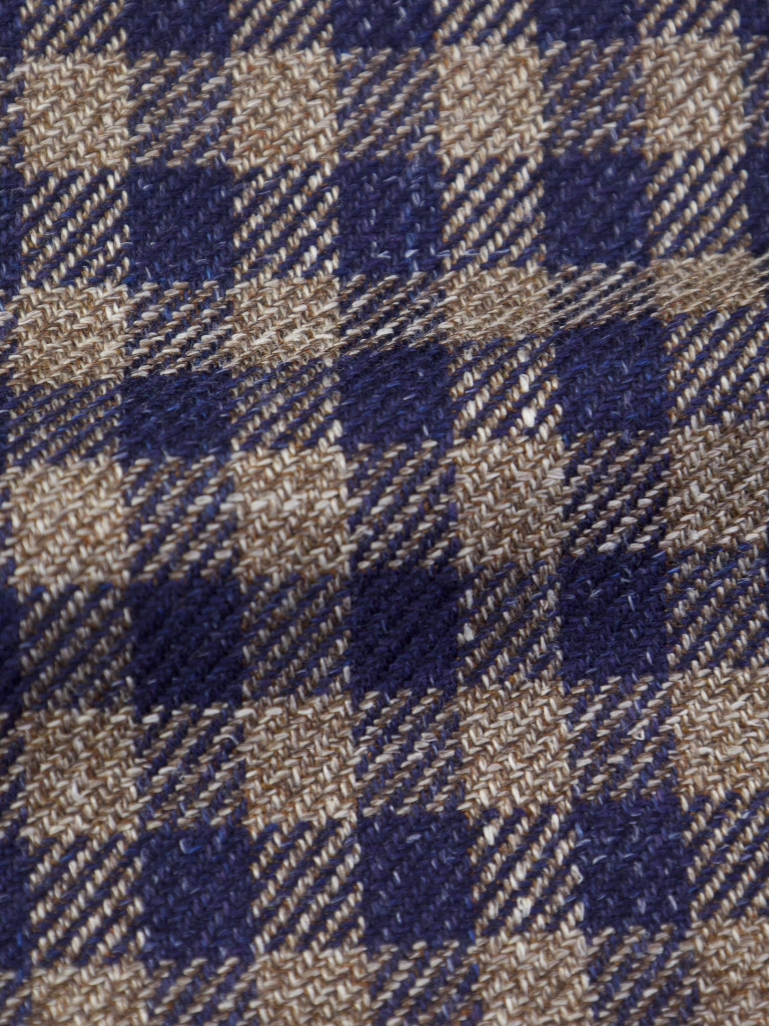 Kiton Light Brown & Navy Wool, Cashmere & Linen Gingham Check Jacket