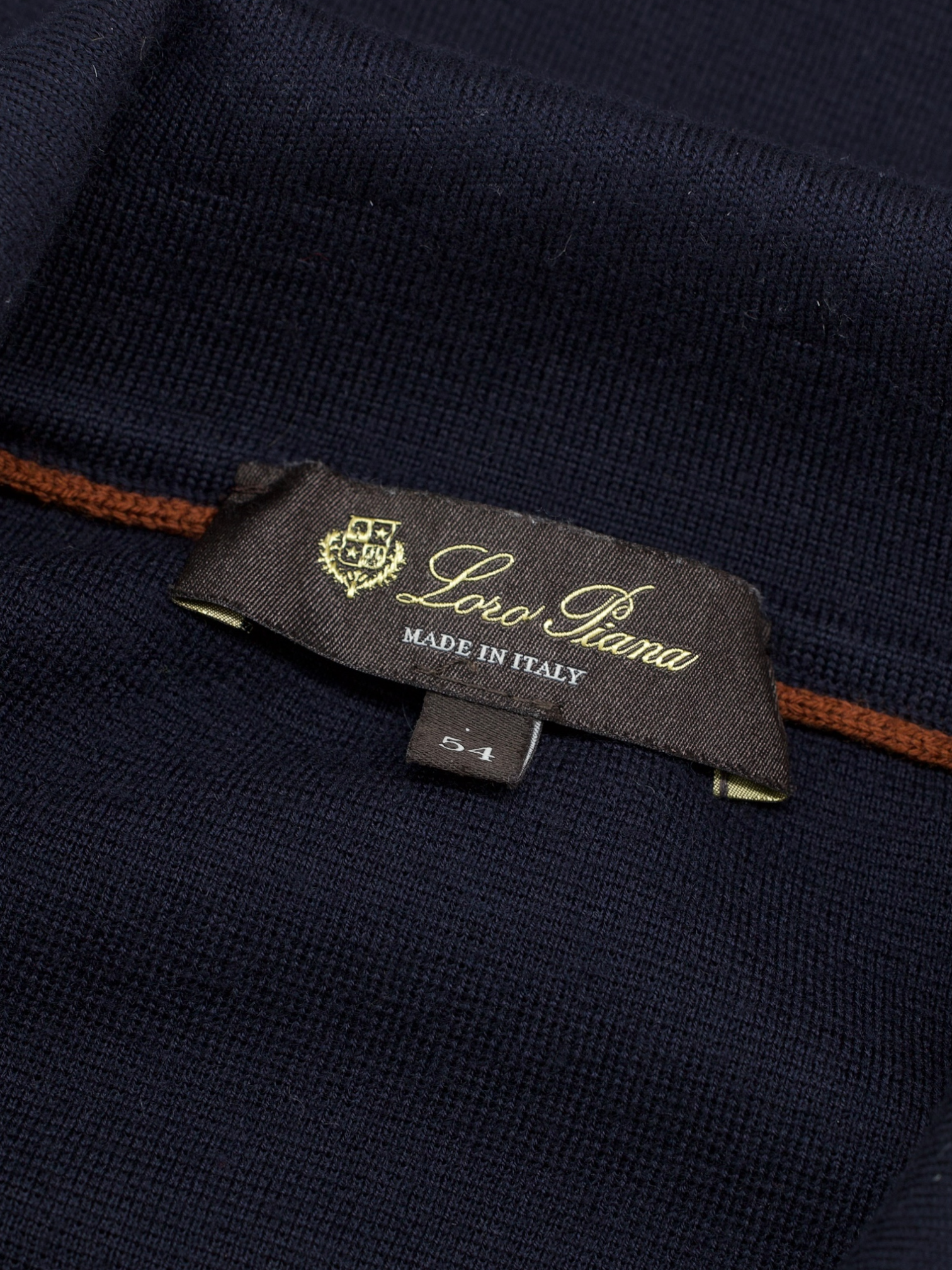 Loro Piana Navy Wish® Wool Jersey Buttonless Long-Sleeve Polo
