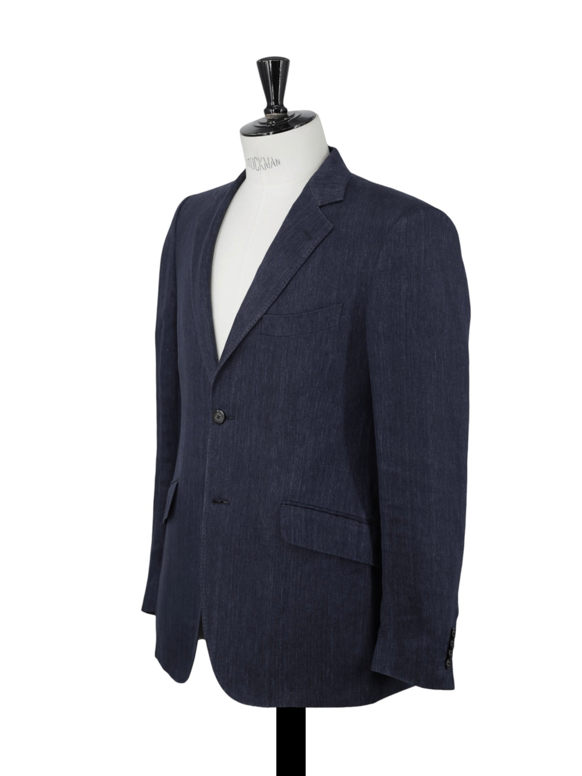 Etro Milano Denim Blue Pure Linen Herringbone Suit