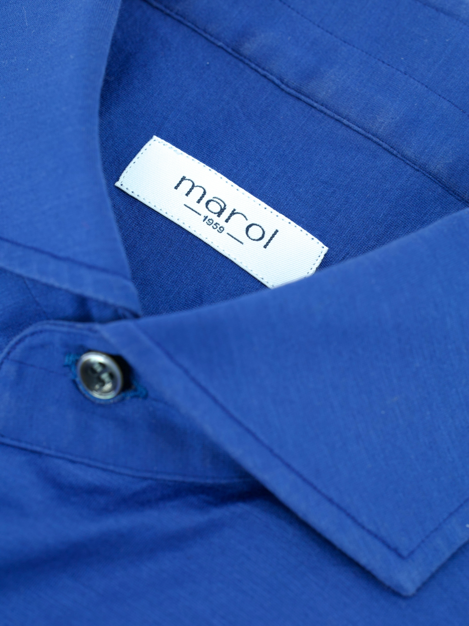 Marol Azure Blue Jersey-Knitted Cotton Shirt