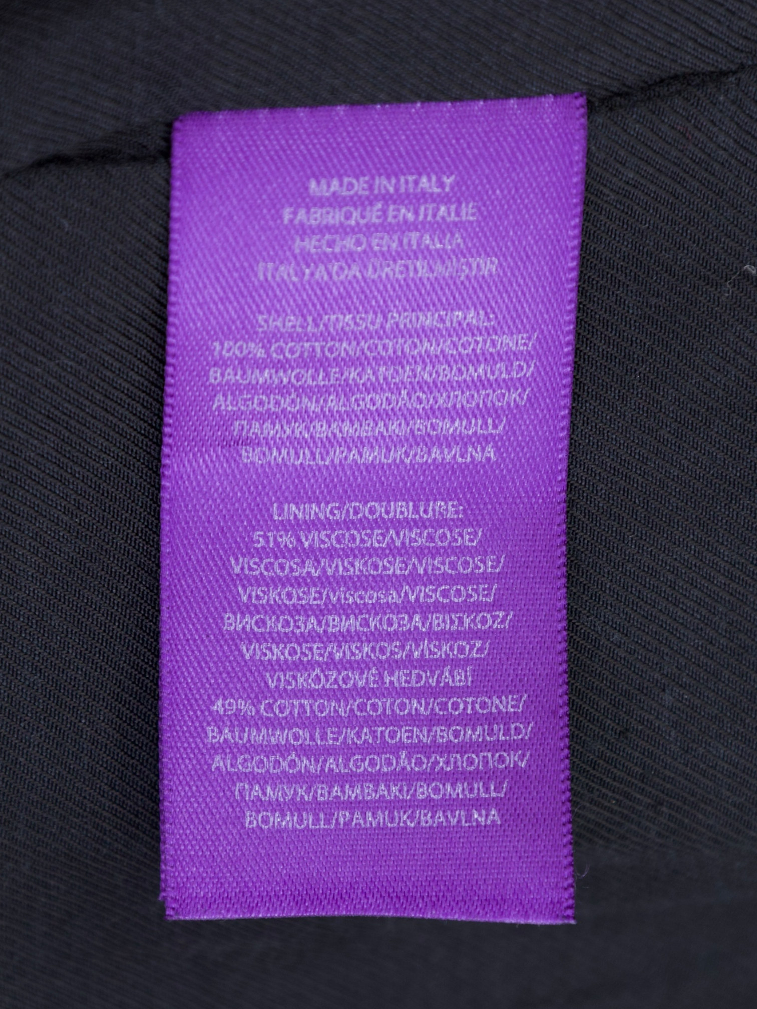 Ralph Lauren Purple Label Black Cotton Field Jacket
