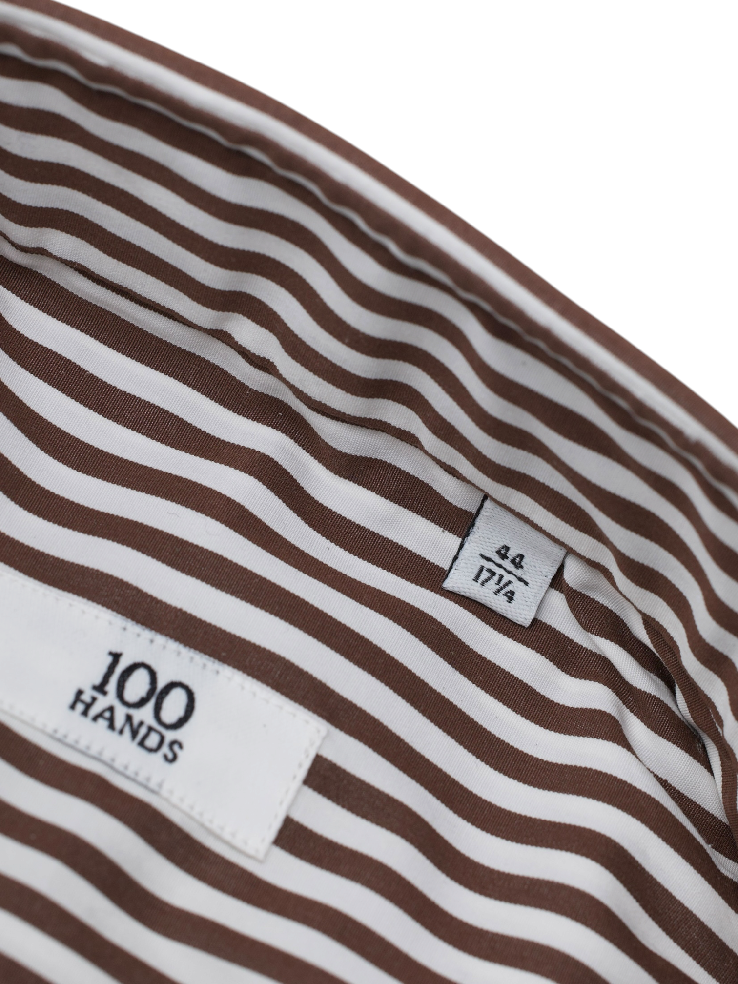 100 Hands White & Castagne Brown Bengal-Stripe Shirt