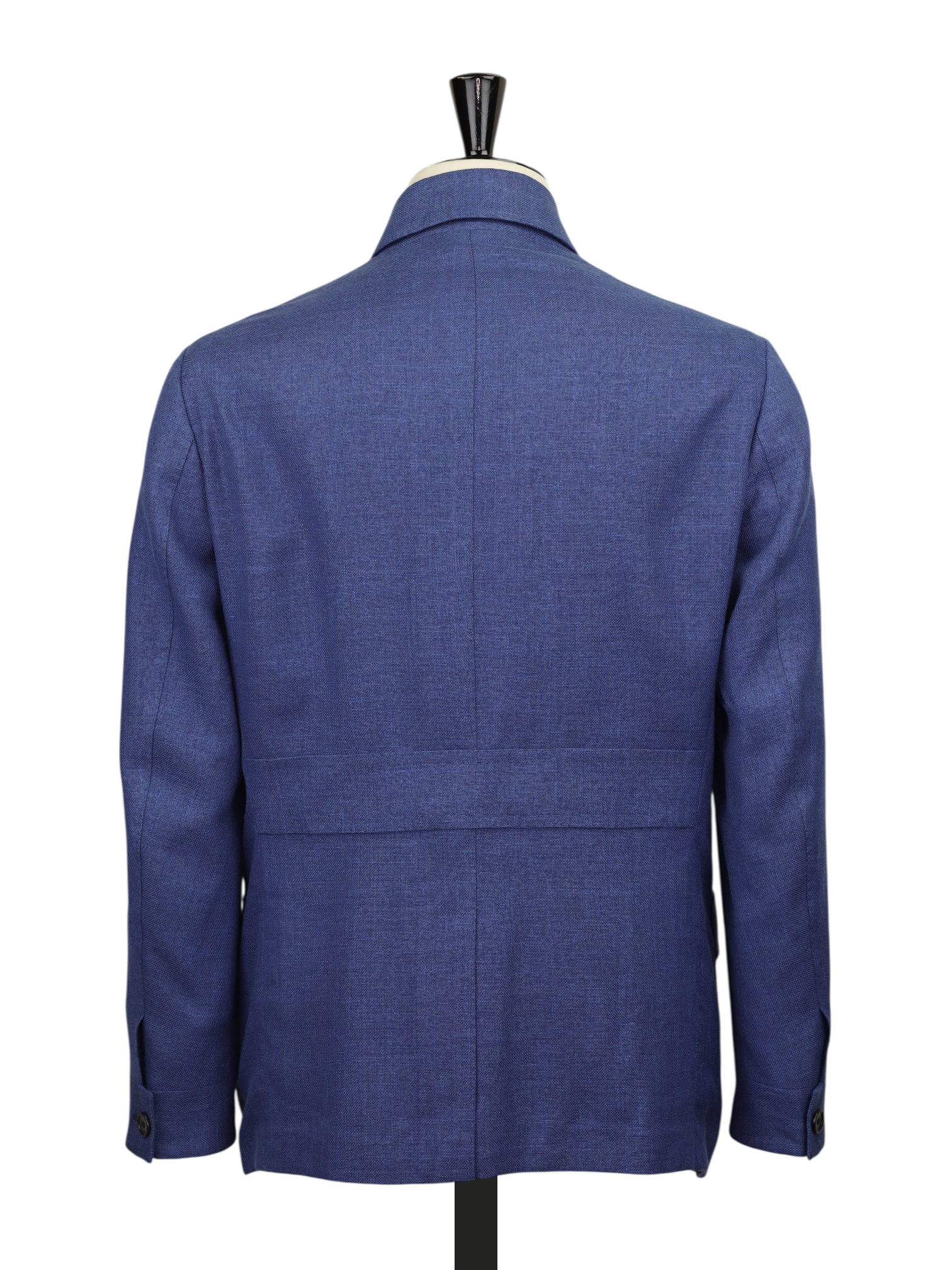 Cesare Attolini Cobalt Blue Wool, Silk & Linen Hopsack Safari-Overshirt