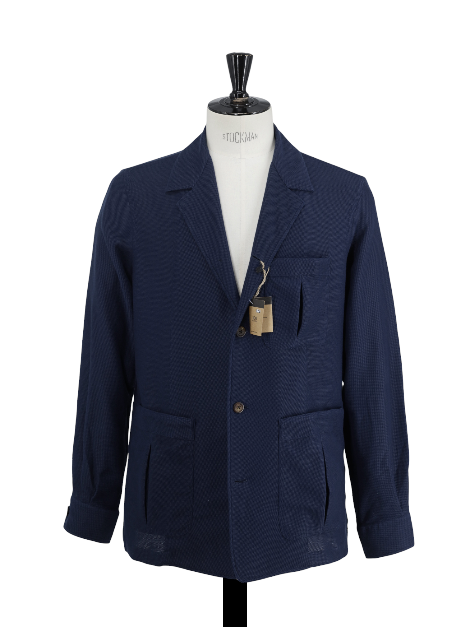 100 Hand Dark Blue Drago Cotton-Piqué Traveller Jacket