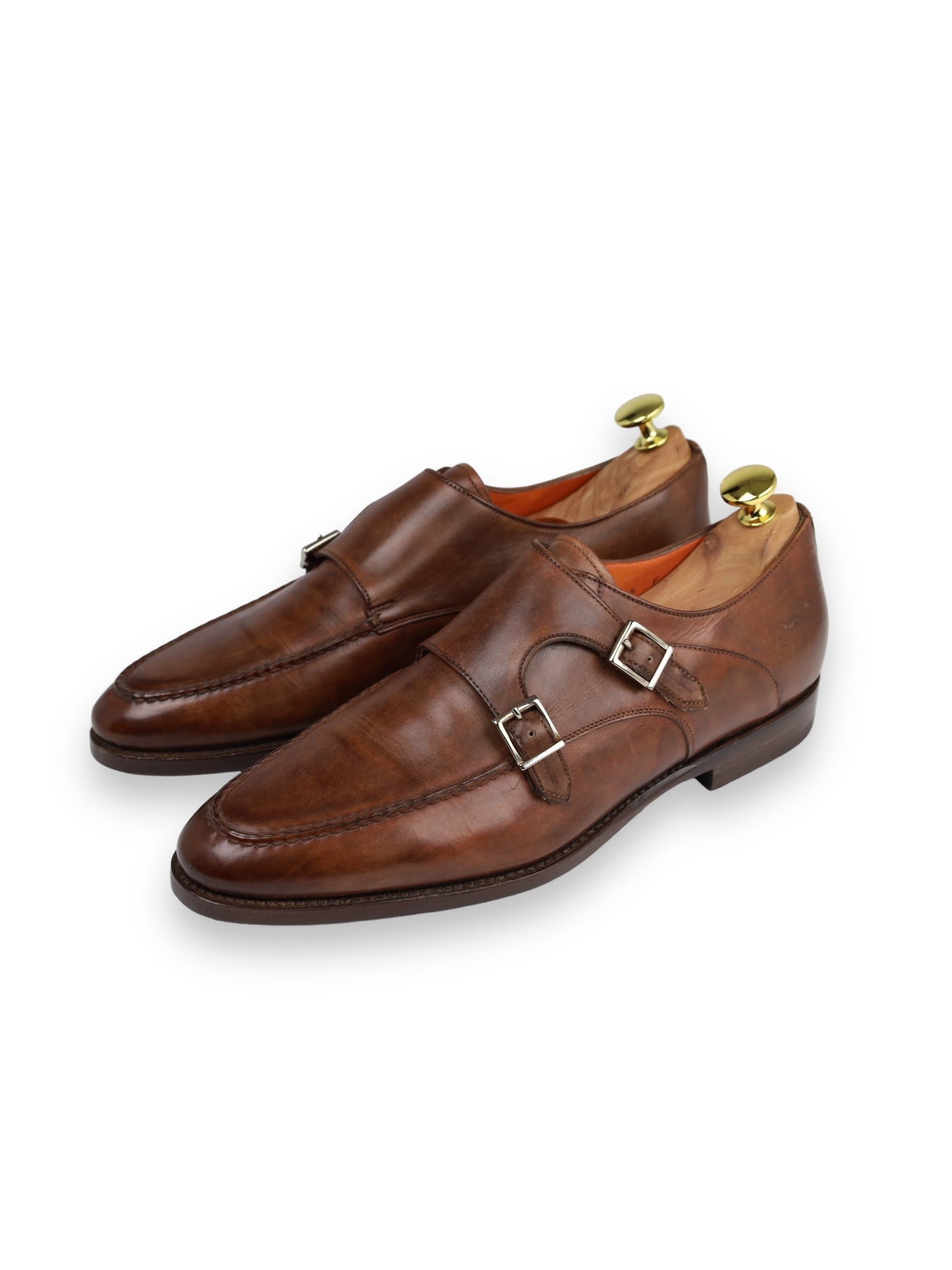 Santoni Brown Double Monk + Belt