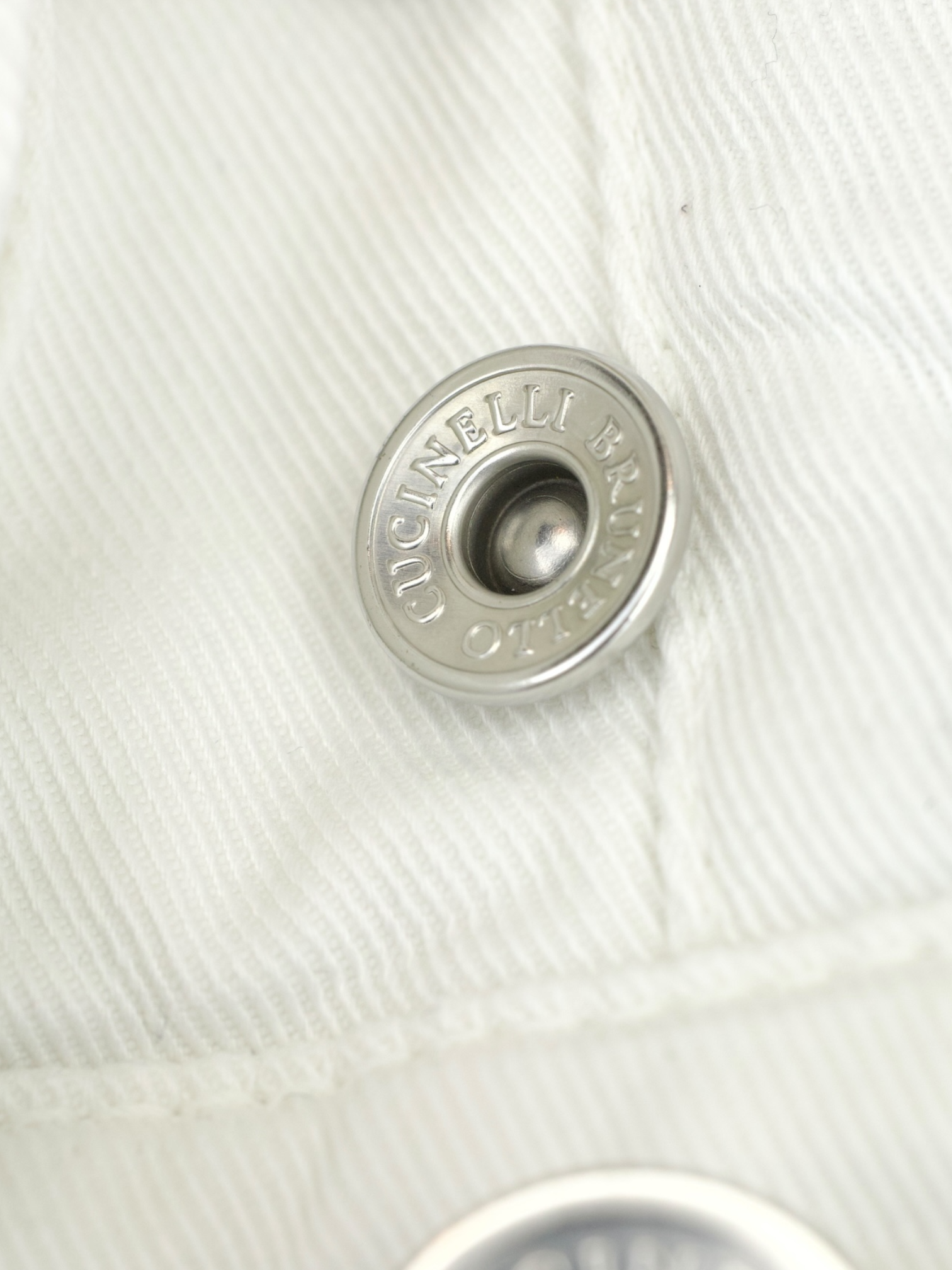 Brunello Cucinelli White Cotton Twill 5-Pocket Chino