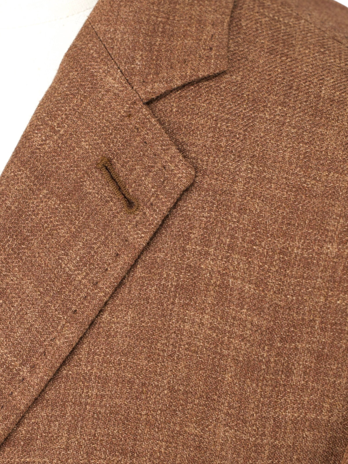 Rubinacci Tobacco Brown Silk, Linen & Wool Unconstructed Jacket