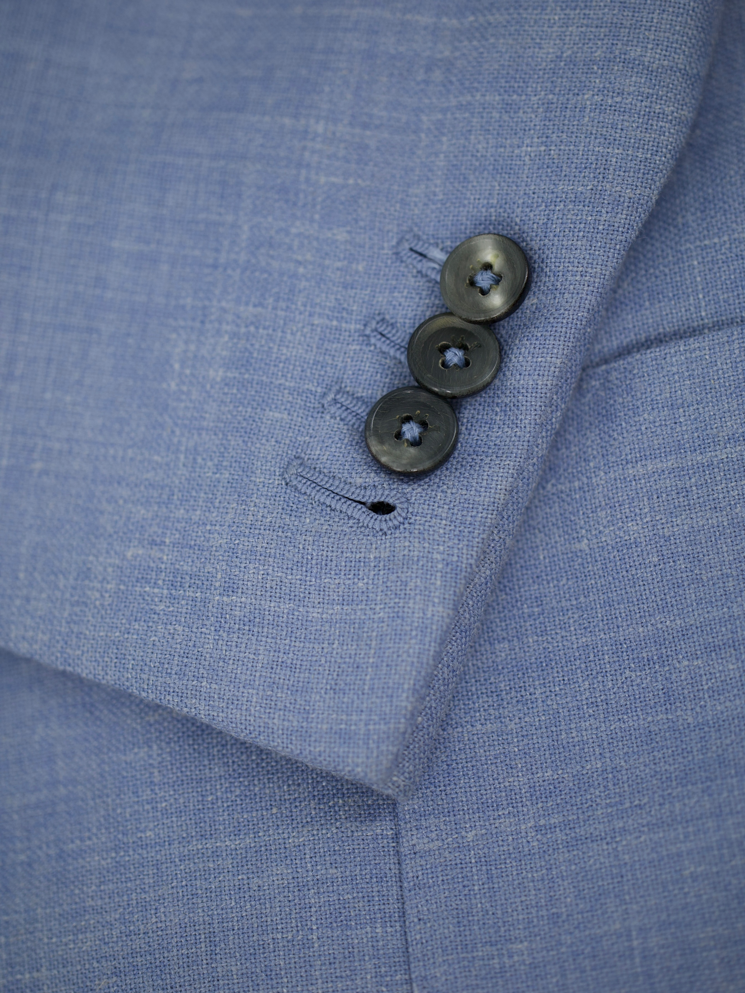 Isaia Light Blue Wool, Silk & Linen Melange Summer Jacket