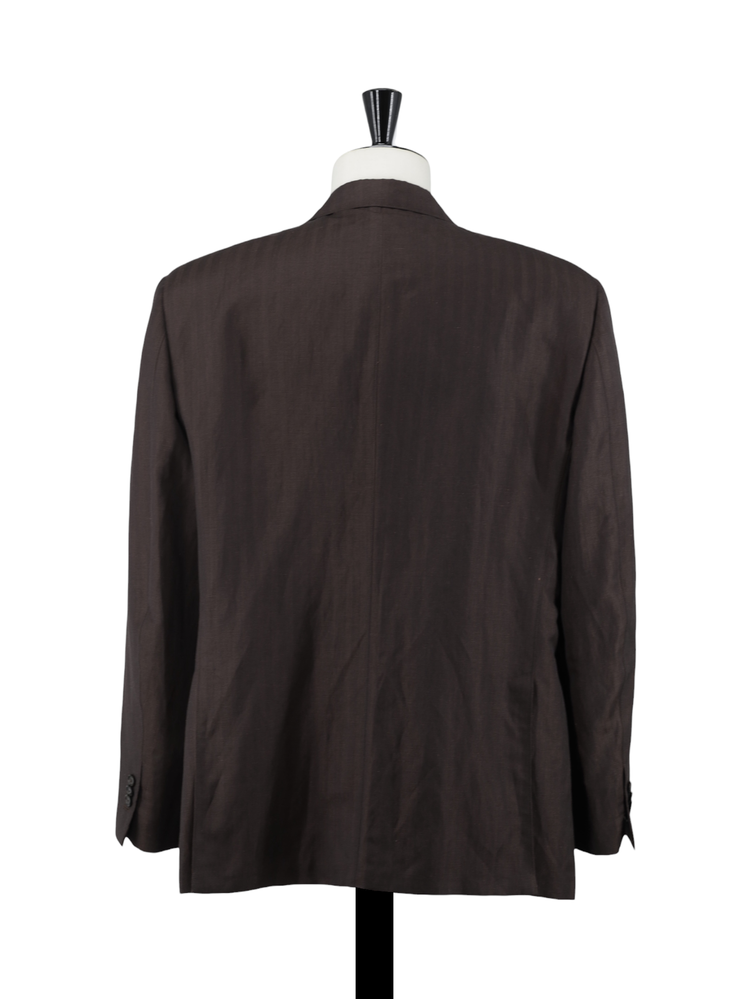Brioni Chocolate Brown Linen & Wool Herringbone Parlamento Jacket