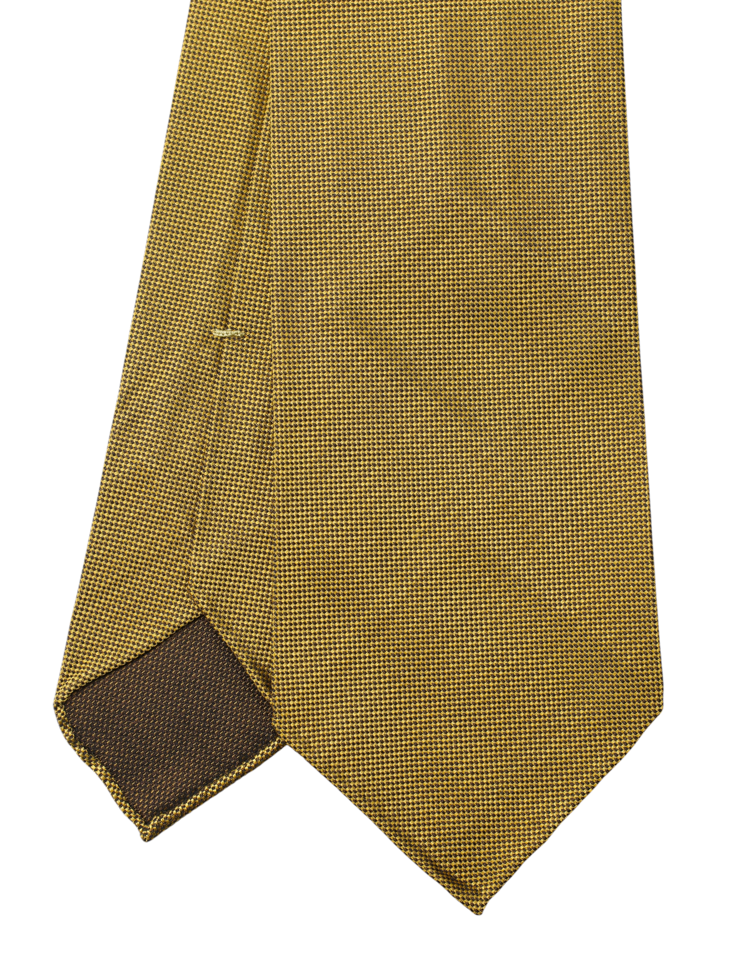 Kiton 5-Fold Gold Silk Micro-Pattern Untipped & Handrolled Tie