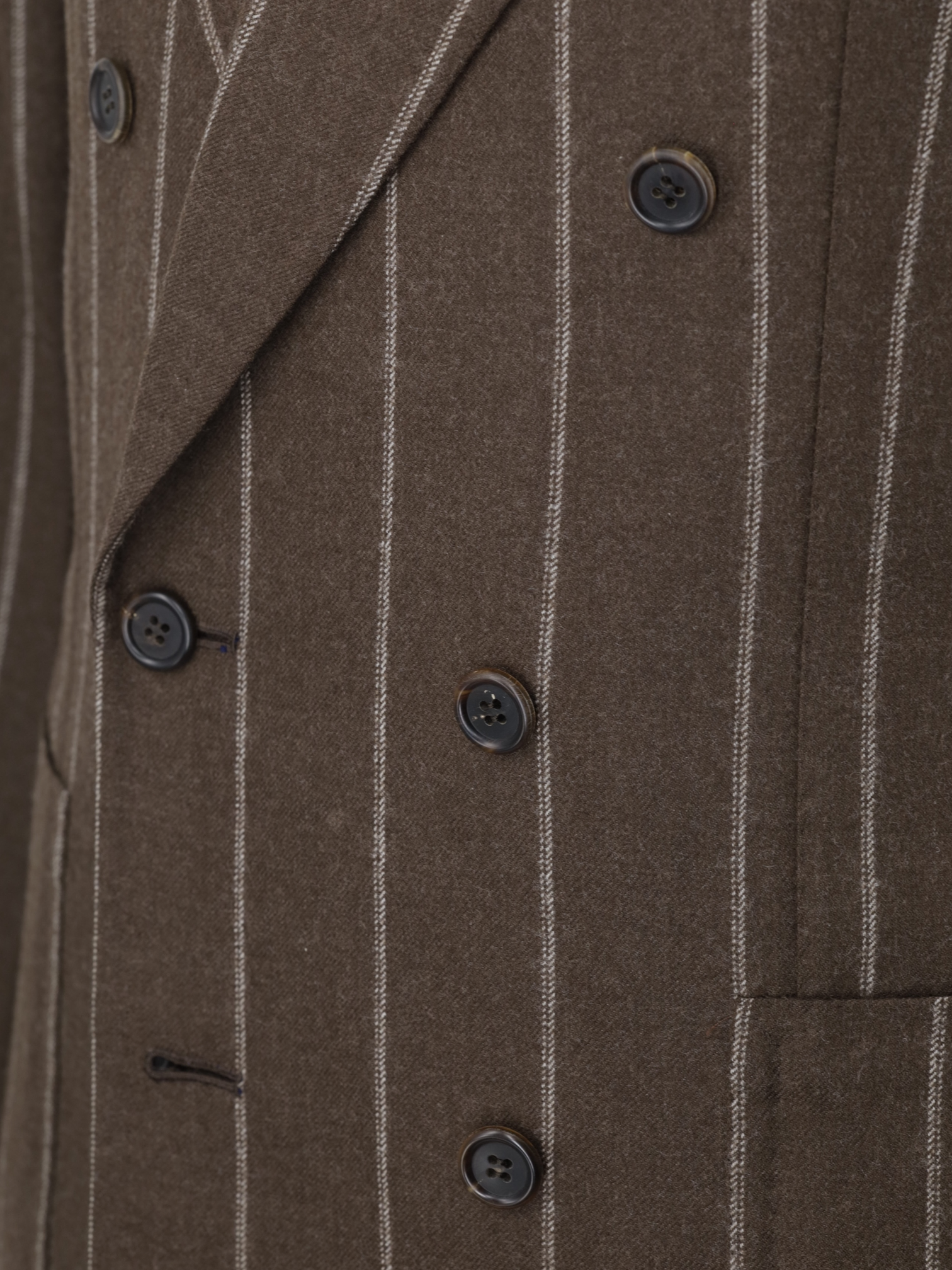Orazio Luciano Dark Brown Double-Breasted Wool-Flannel Chalkstripe Suit