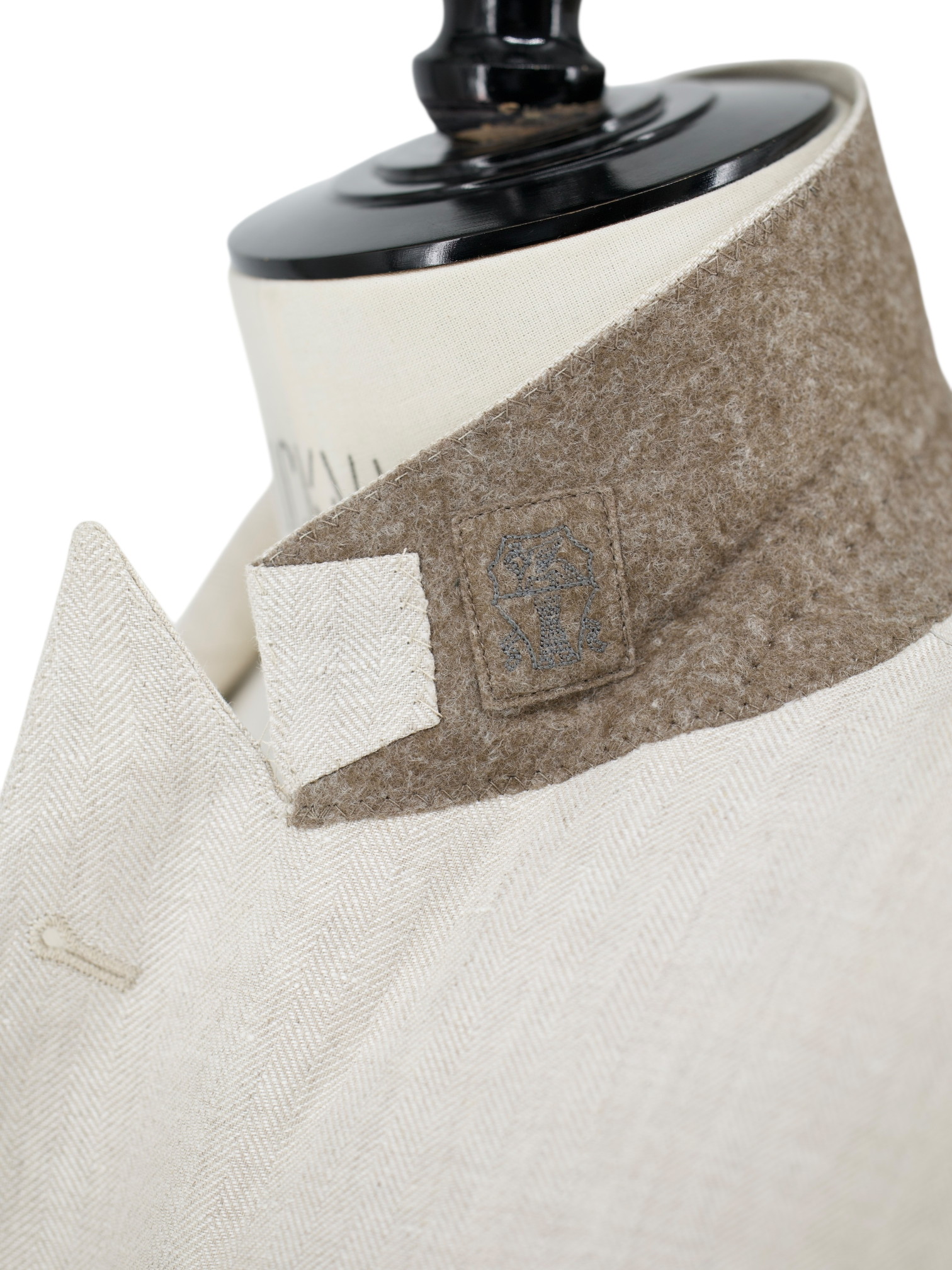 Brunello Cucinelli Sand Pure Linen Herringbone Summer Jacket