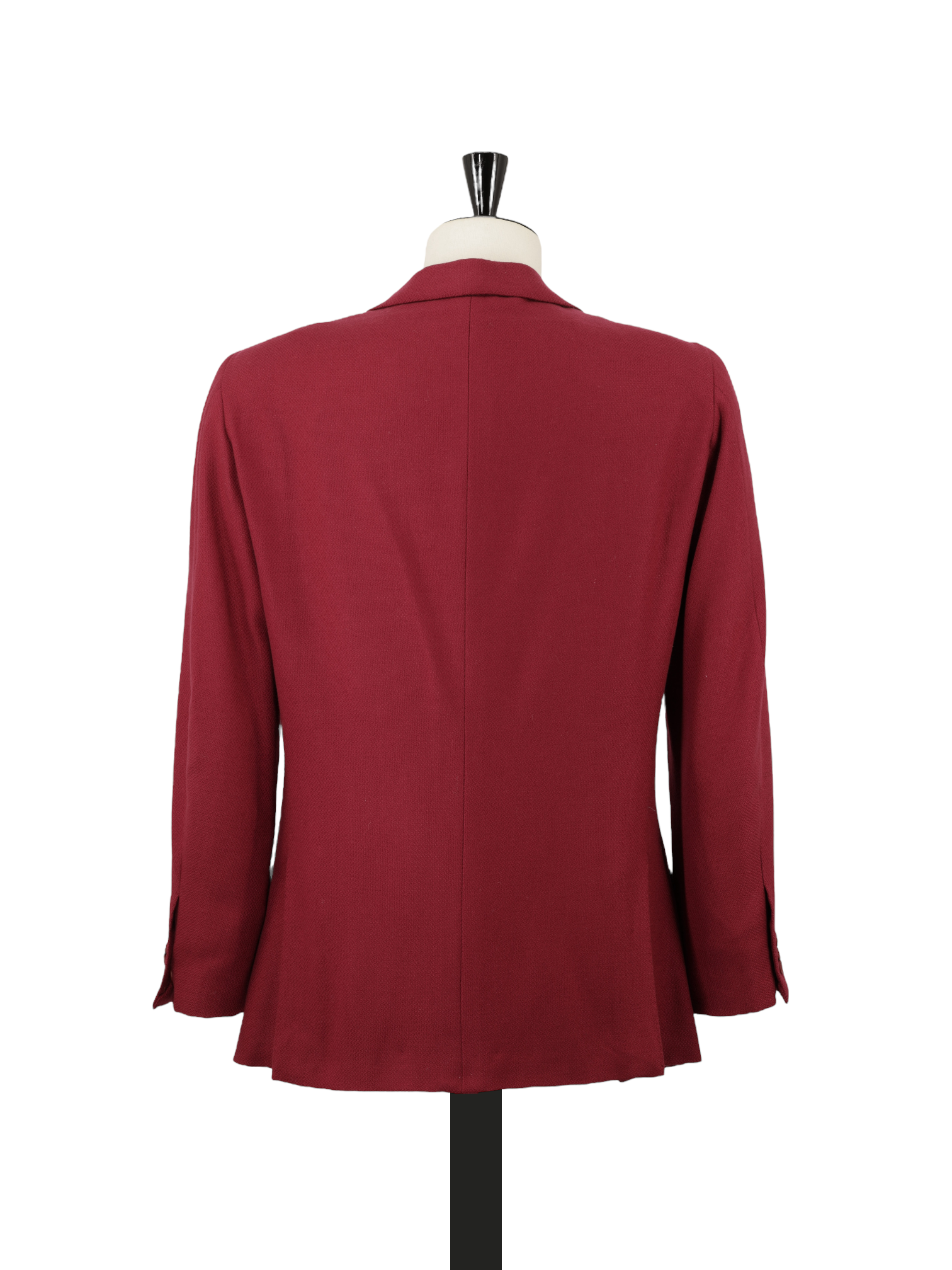 Kiton Cherry Red Pure-Cashmere Double Breasted Micro-Structure Jacket
