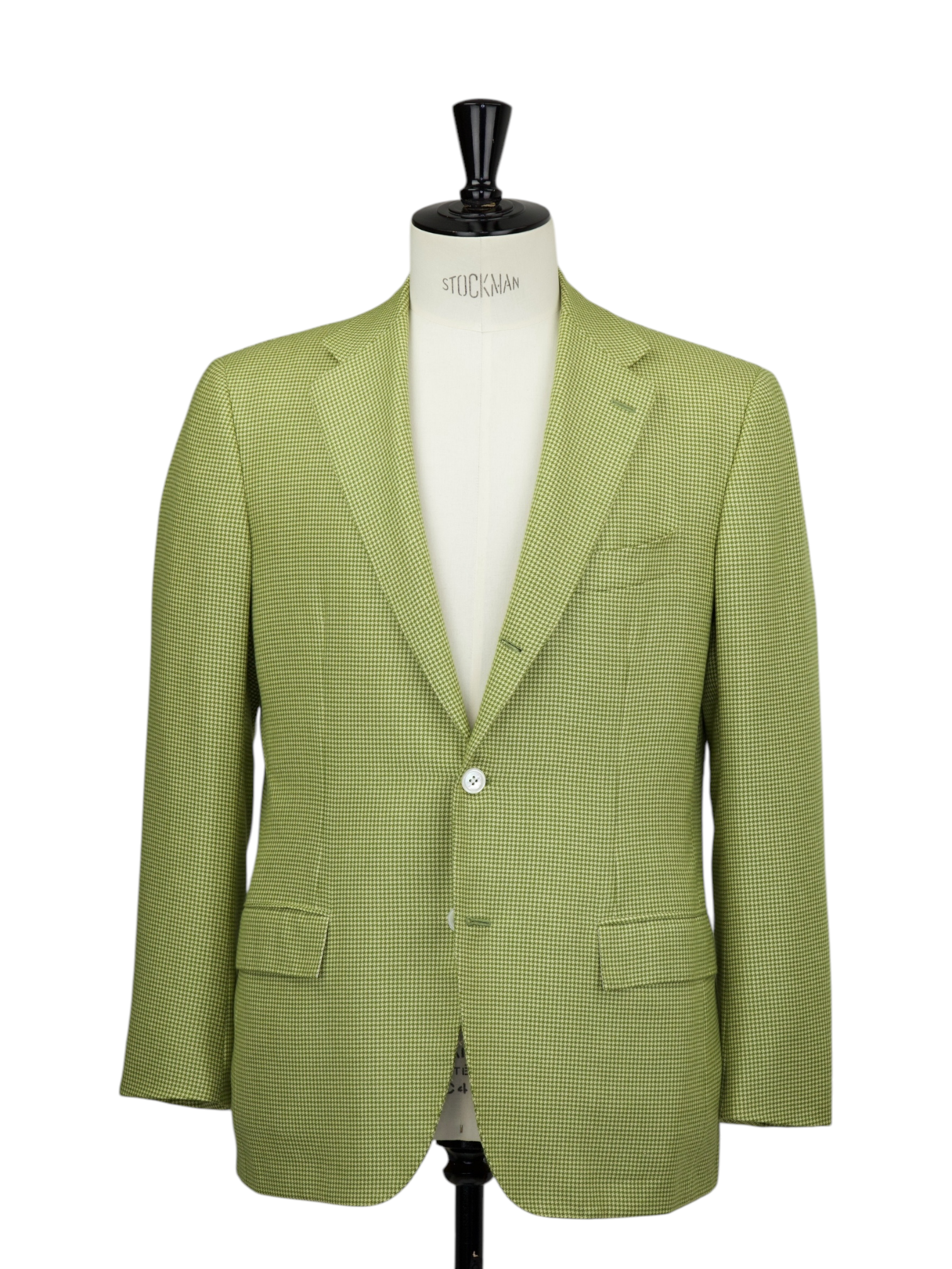 Kiton Lime Green Cashmere, Silk & Linen Pied de Poule Jacket