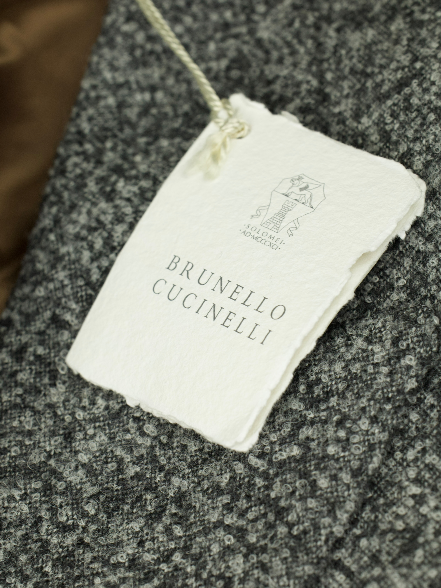Brunello Cucinelli Grey Alpaca, Wool & Cashmere Speckled Jacket