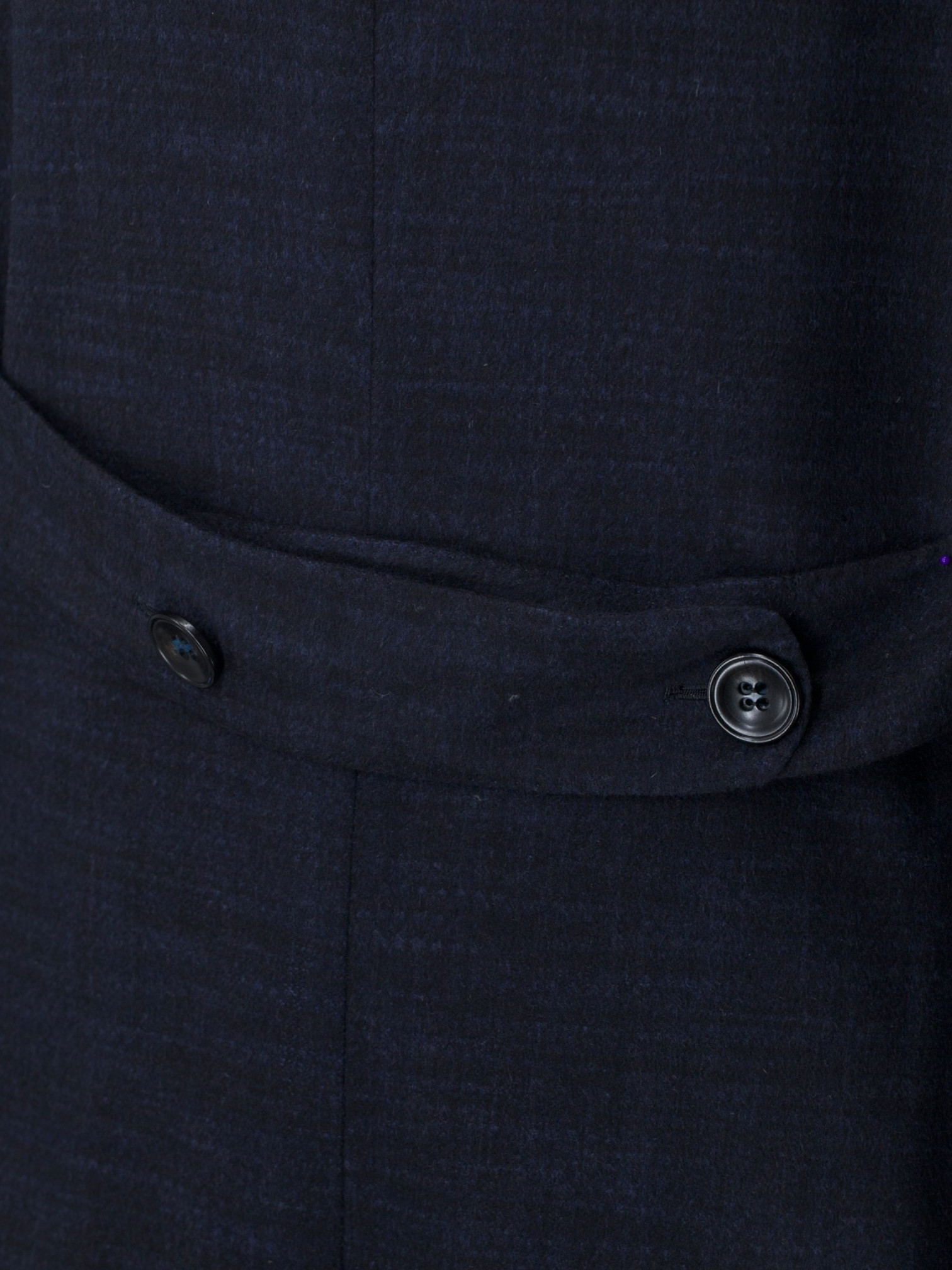 Kiton Navy Pure Cashmere Double-Breasted Shadow-Check Overcoat