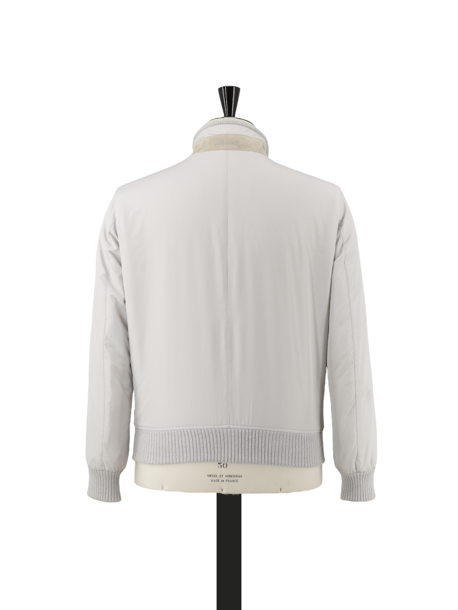Mandelli Light Grey Softshell & Cashmere Lining Bomberjacket