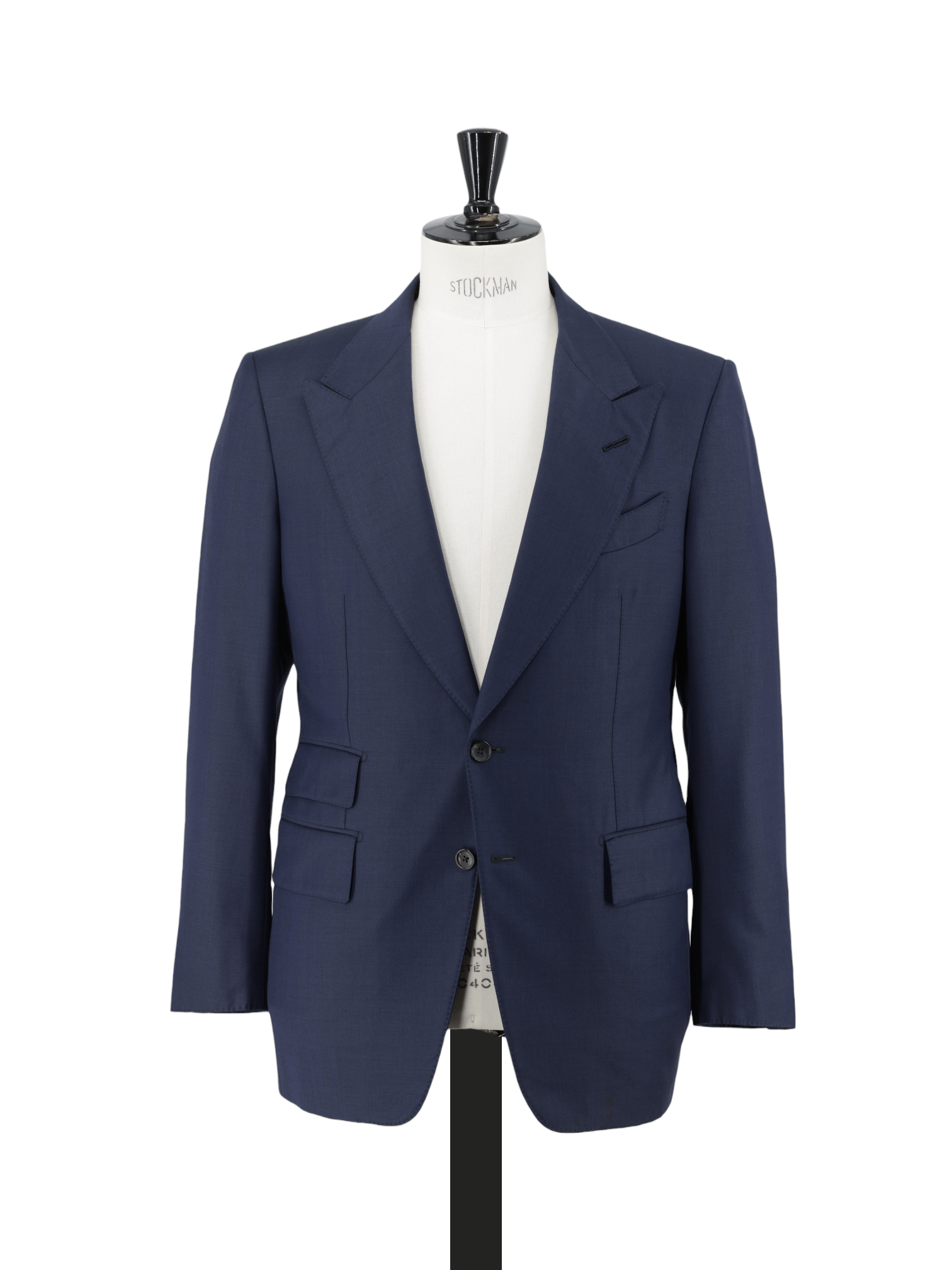 Tom Ford Dark Blue Fine-Wool Sharkskin Shelton 