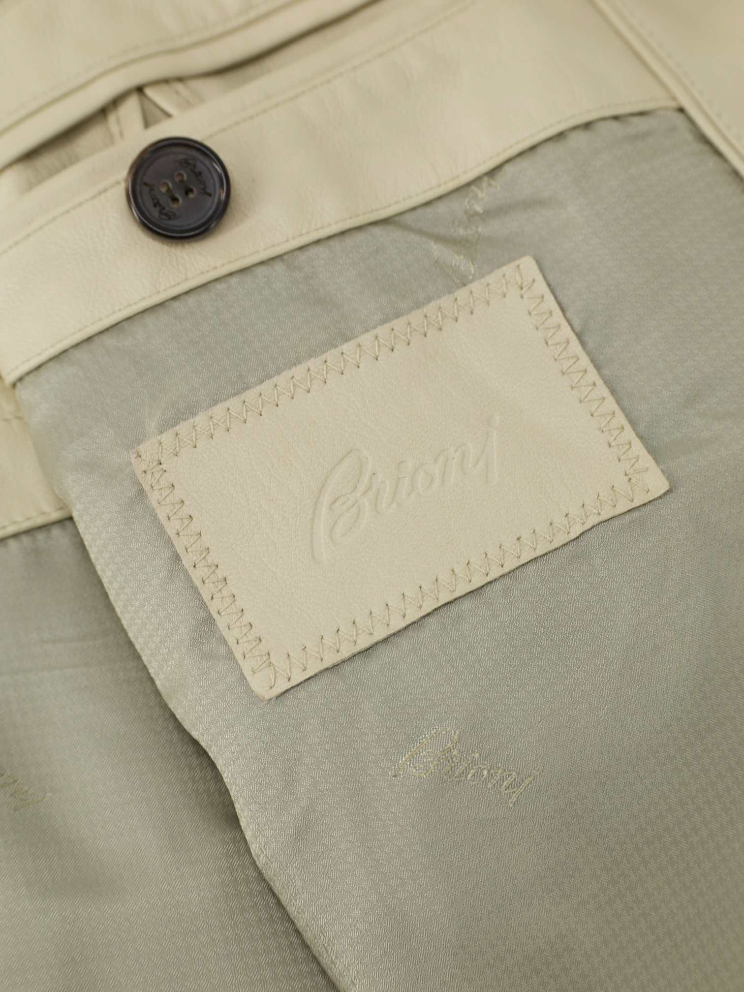 Brioni Brown Soft-Embossed Nappa Leather Jacket