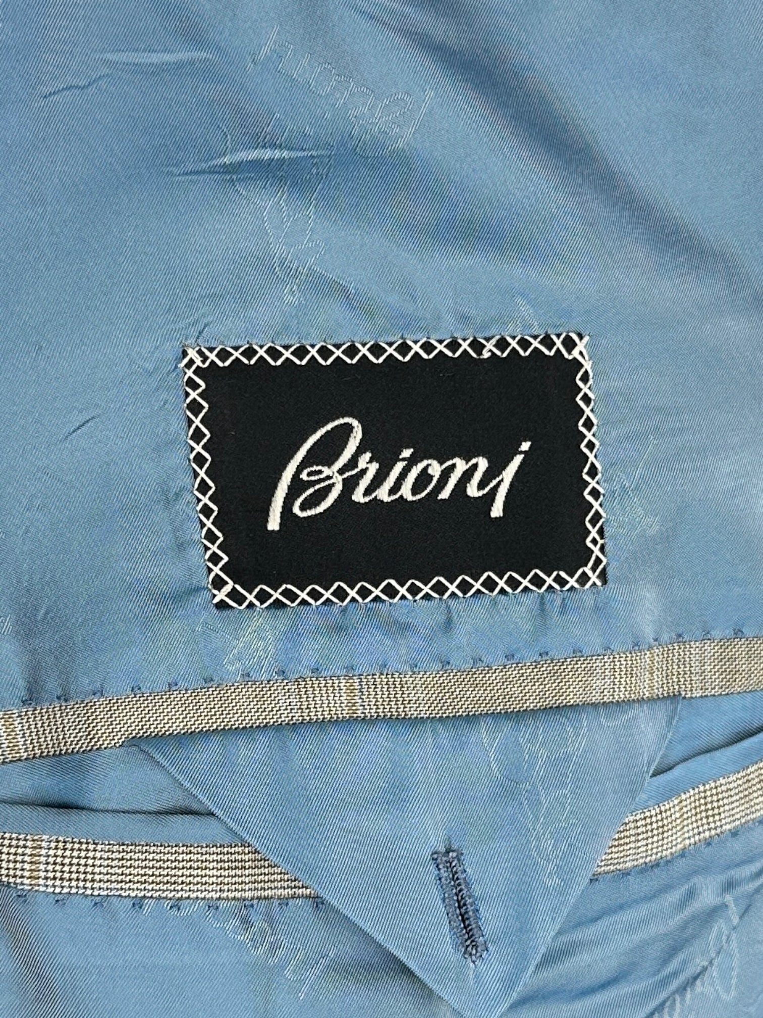Brioni Light Grey Nomentano Prince of Wales Suit