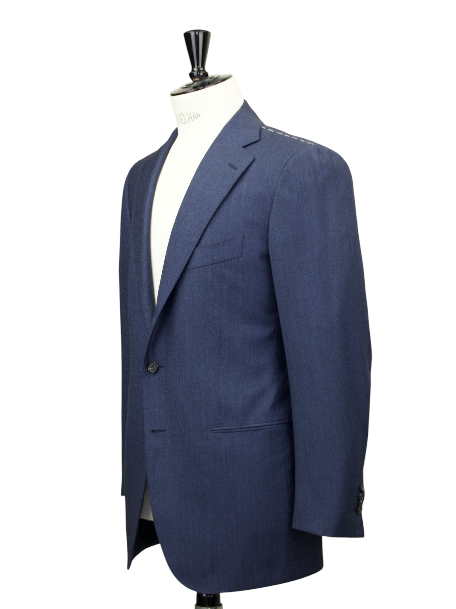 Cesare Attolini Steel Blue Plushy-Wool Pinpoint Jacket