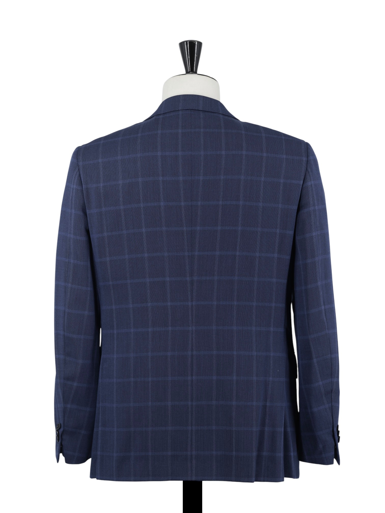 Ermenegildo Zegna Royal Blue Lightweight-Wool Windowpane Milano Easy Jacket