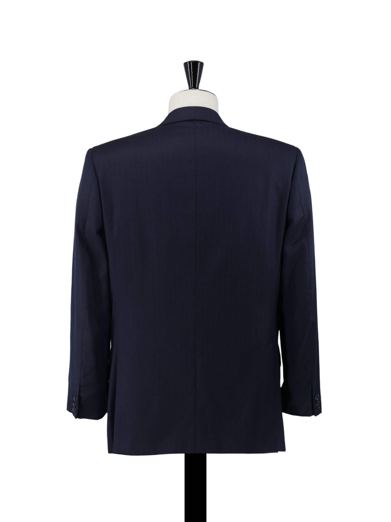 Brioni Dark Blue Wool & Silk Double-Breasted Zig-Zag Aurelio Jacket