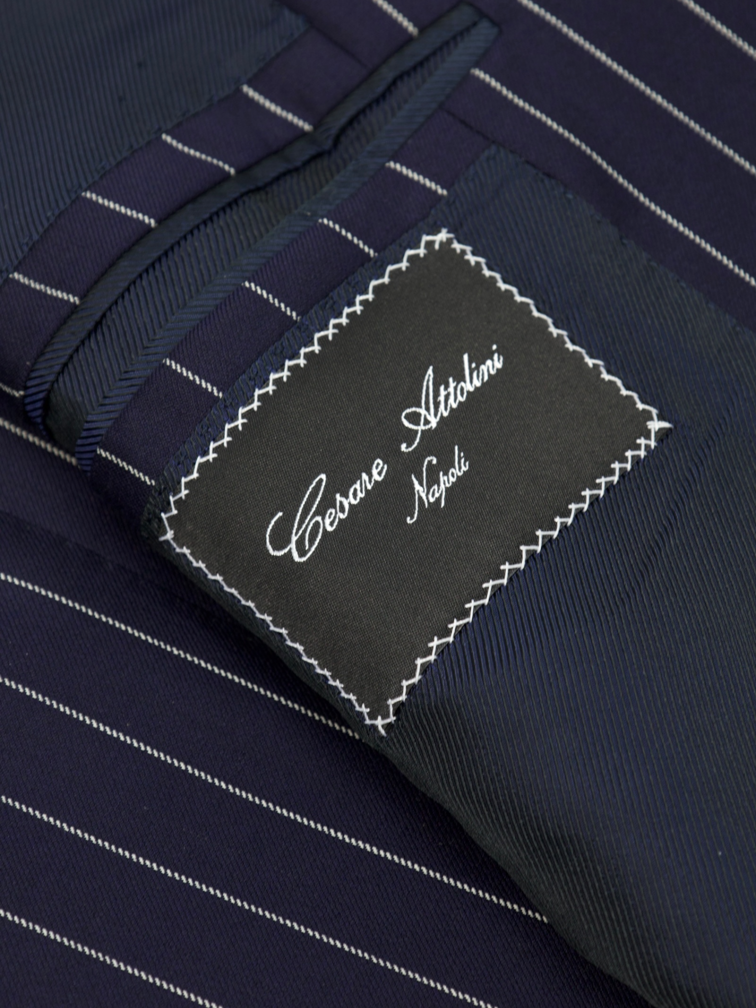 Cesare Attolini Blue Classic Pinstripe Suit