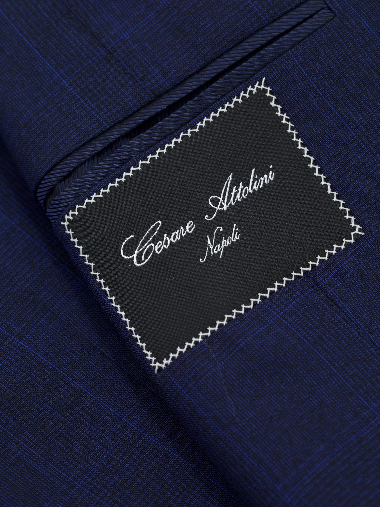 Cesare Attolini Navy & Royal Blue Super 130's Check Jacket