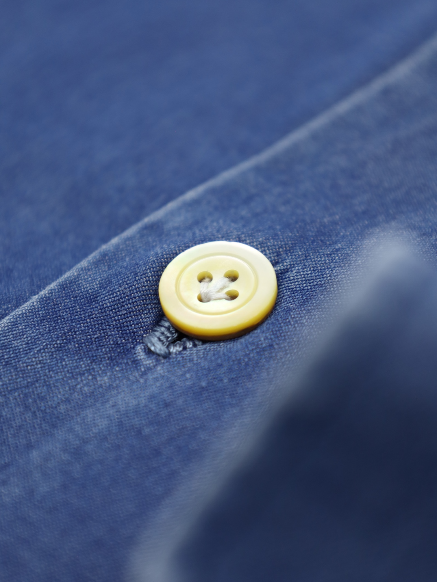 Kiton Denim Blue Chambray Cotton Shirt