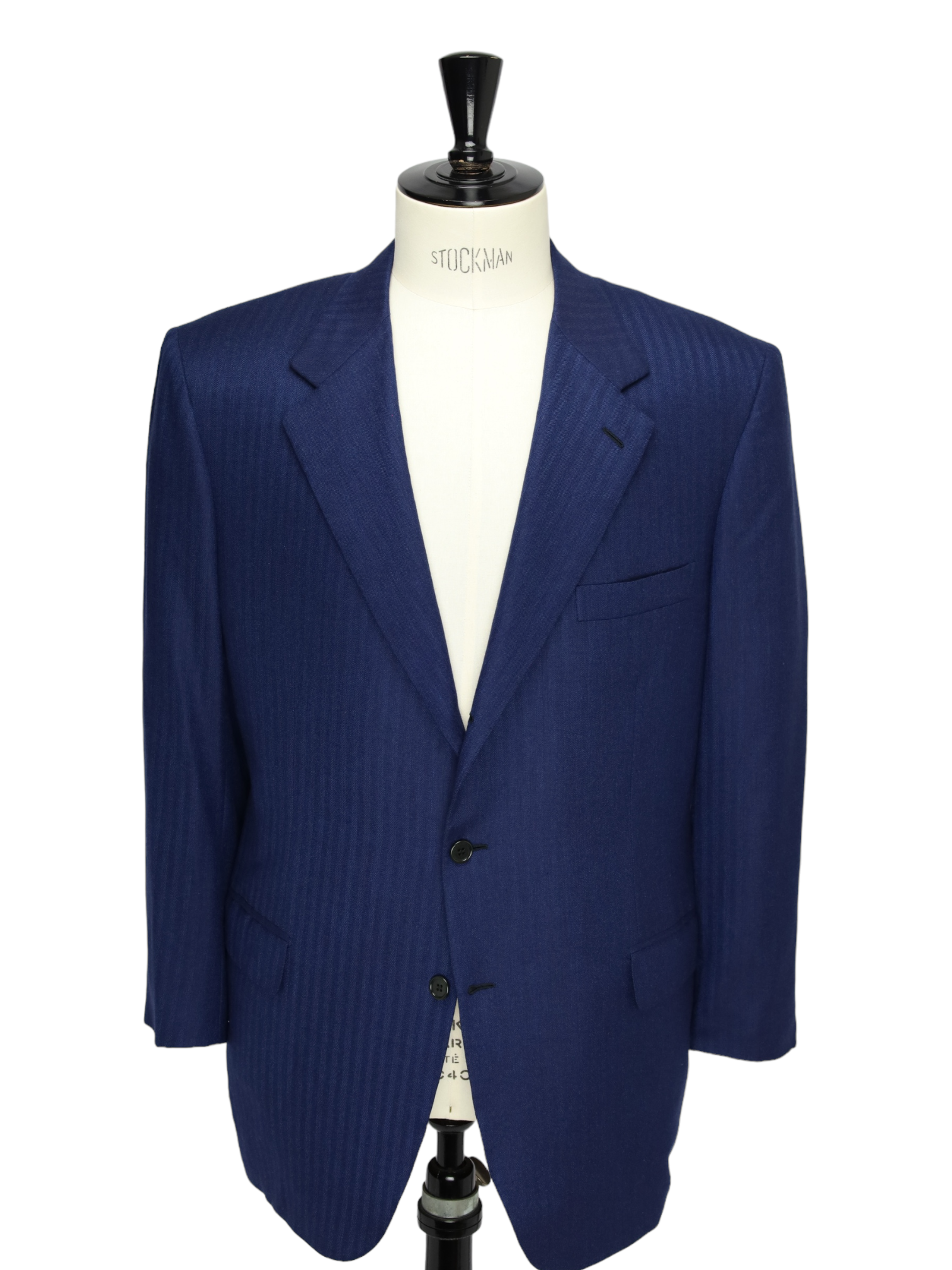 Brioni Marine Blue Cashmere & Silk Herringbone Jacket