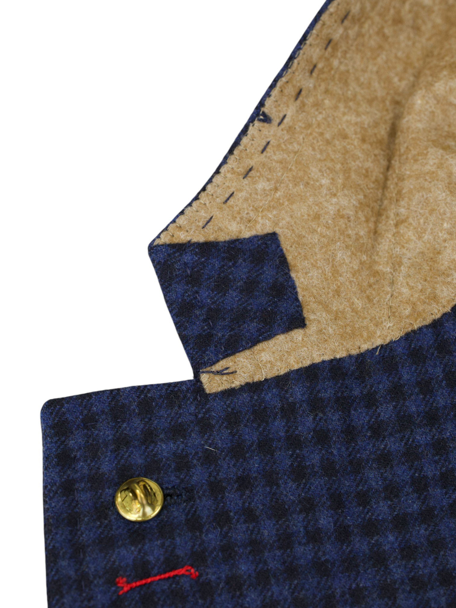 Isaia Blue Wool & Cashmere Gingham-Check Country Jacket