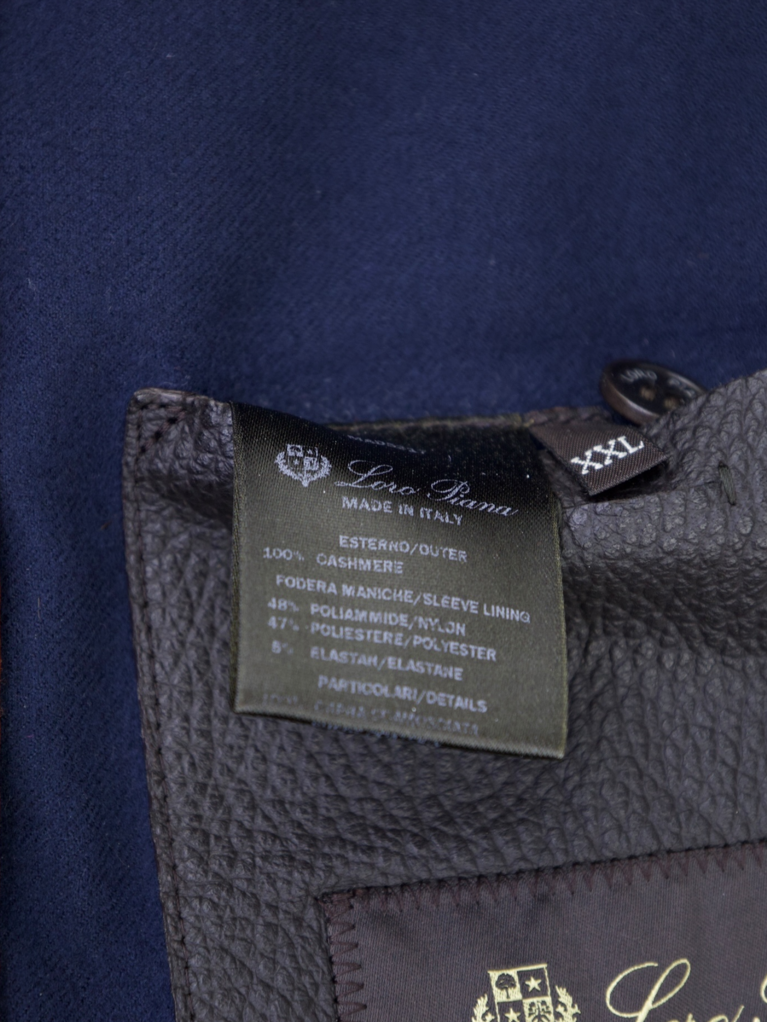 Loro Piana Navy Cashmere Rain System Overcoat