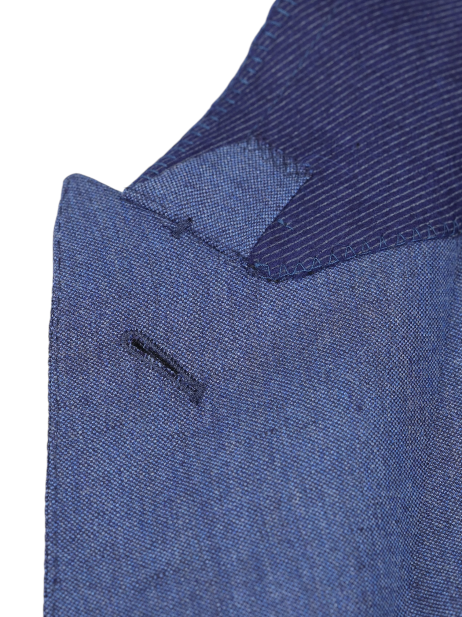 Ermenegildo Zegna Denim Blue Silk & Linen Double Breasted "Zero Weight" Jacket