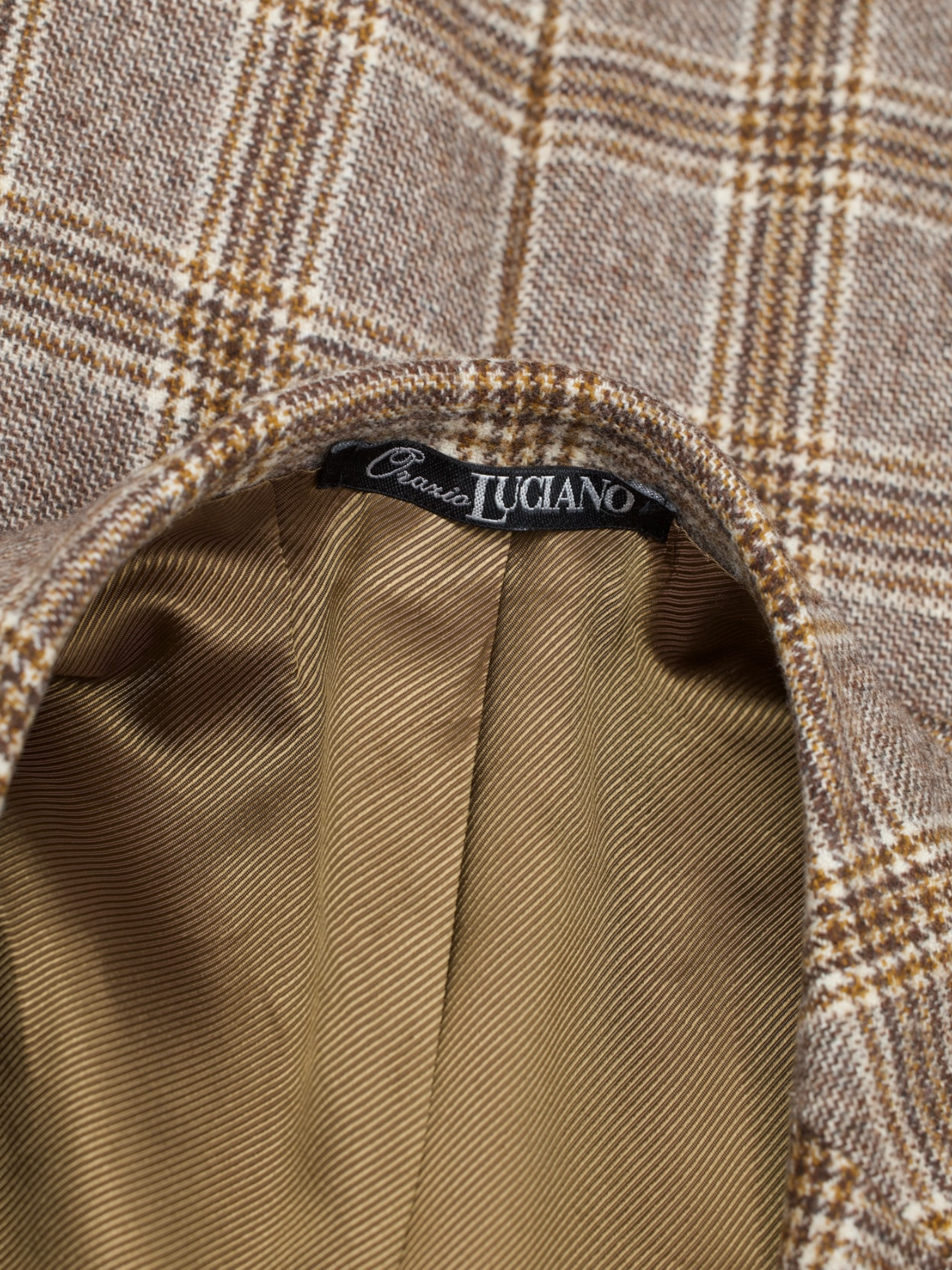 Orazio Luciano Brown Brushed Wool & Cashmere Prince of Wales Jacket