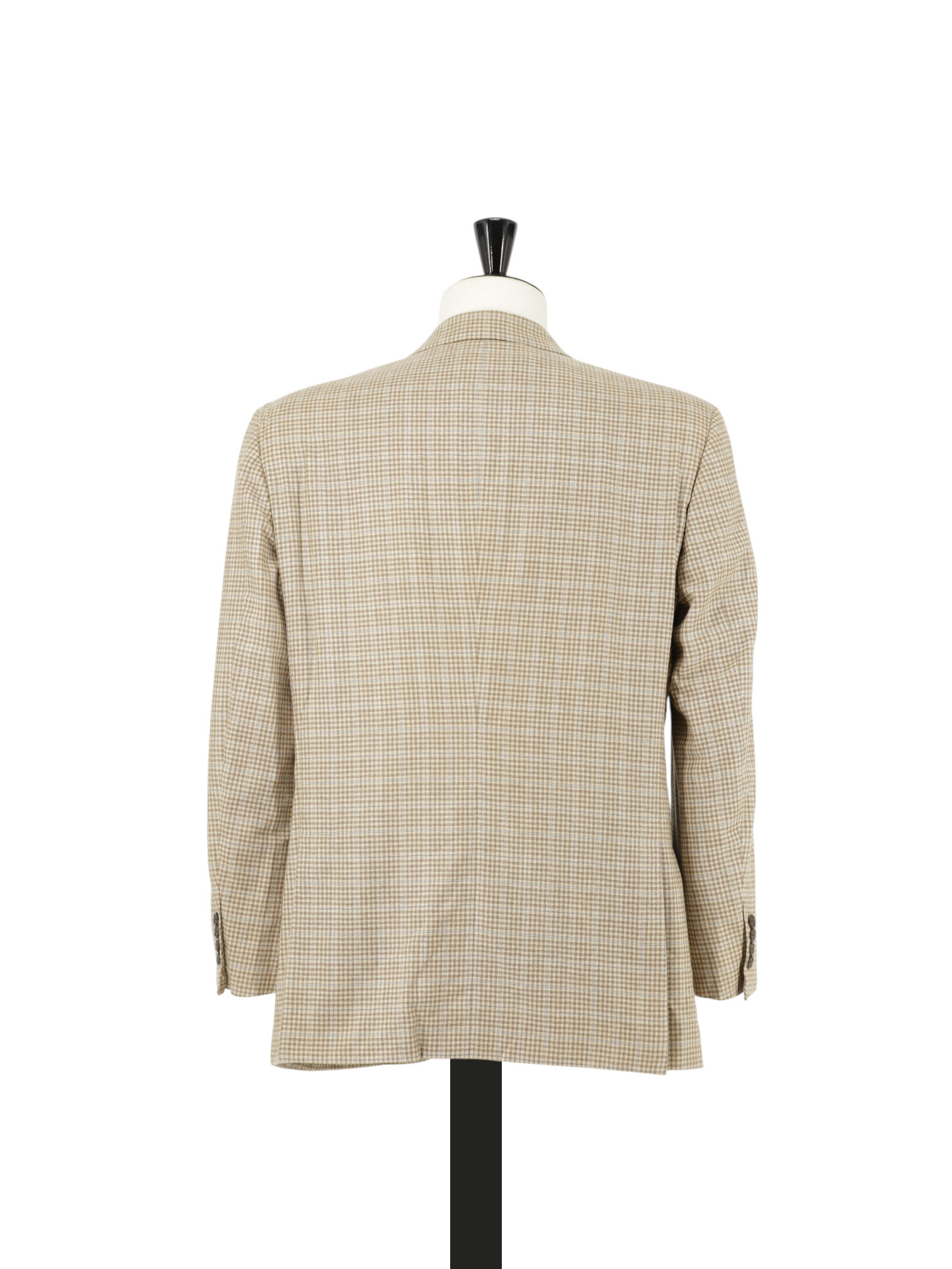 Brioni Light Brown & Light Blue Pure Cashmere Overcheck Senato Jacket