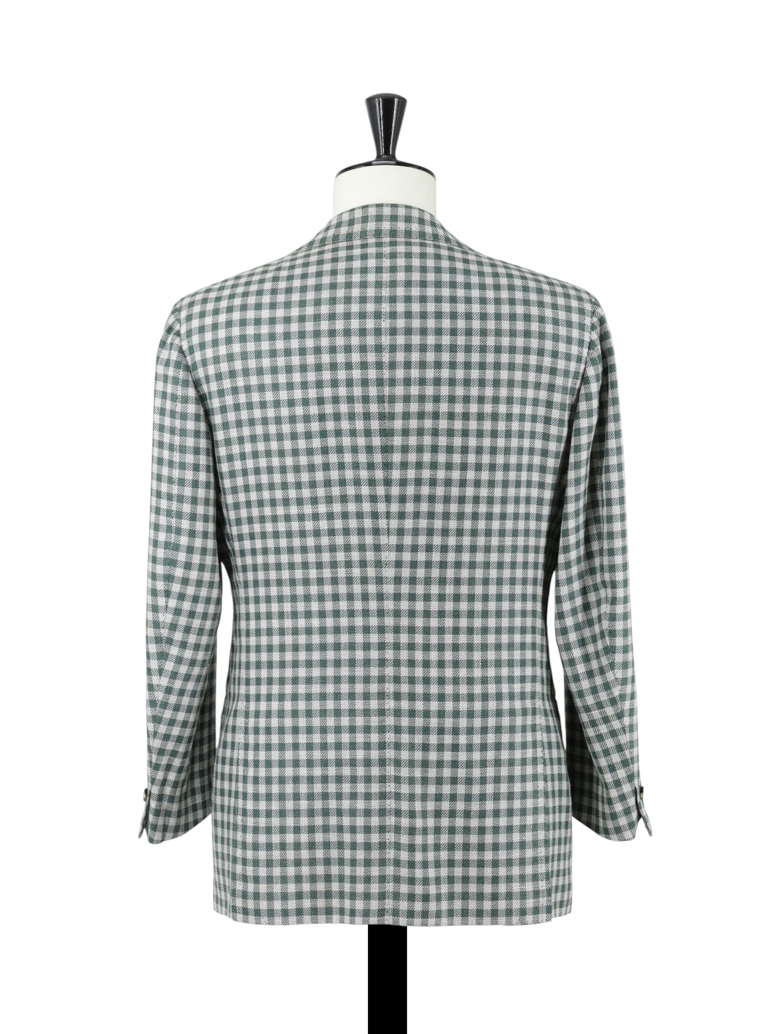 Cesare Attolini Green Wool, Silk & Linen Gingham-Check Jacket