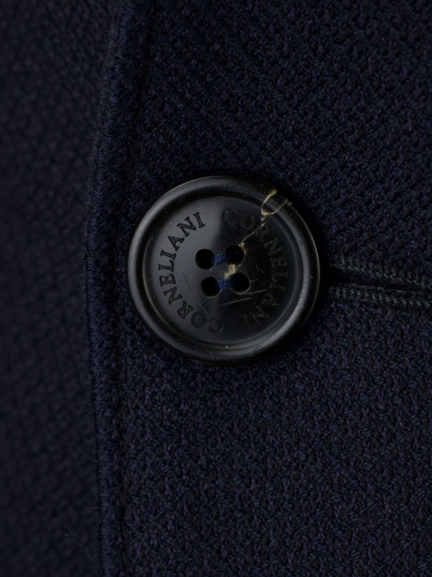 Corneliani ID Navy Extrafine-Wool Weatherproof Overcoat