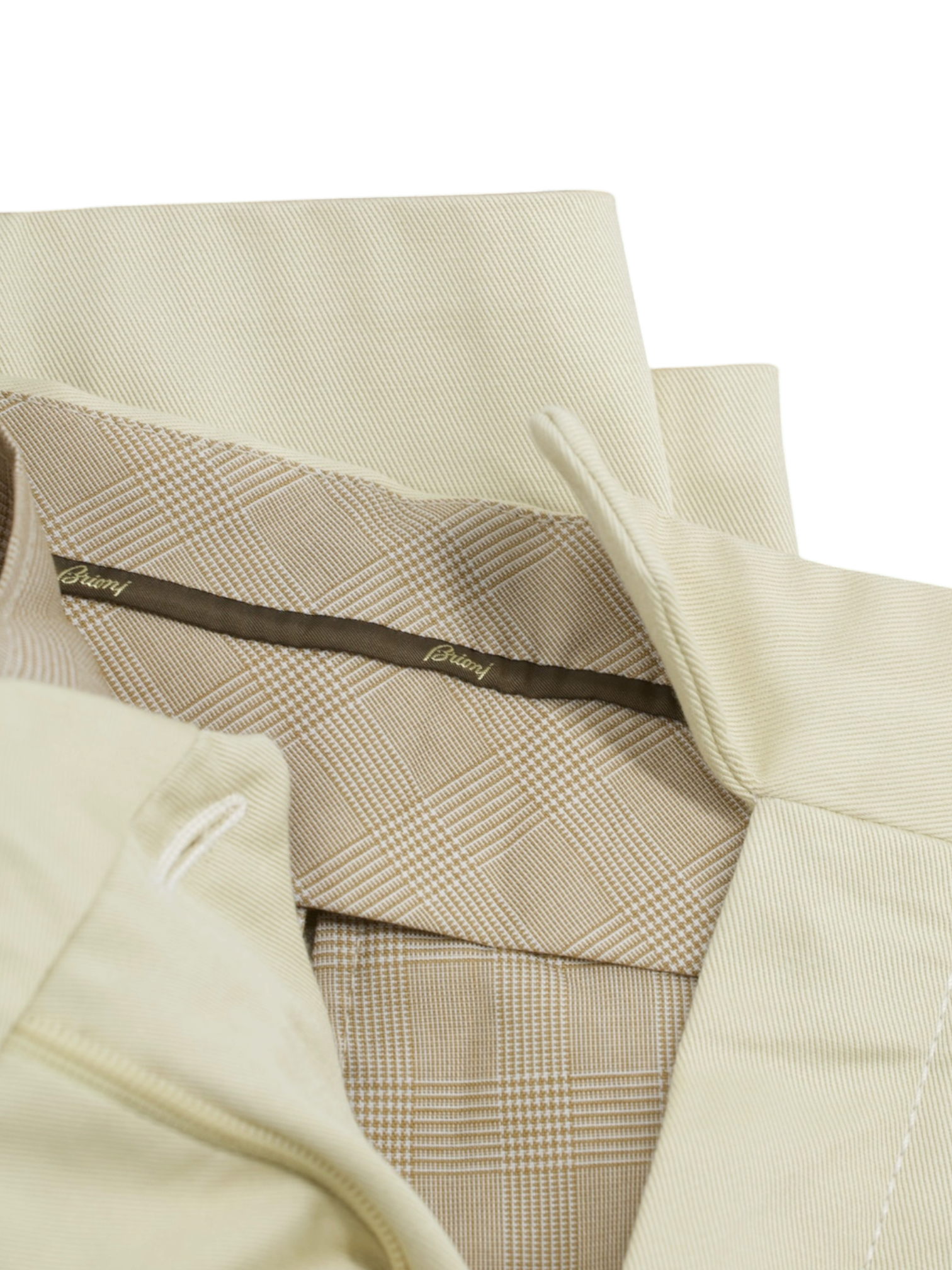 Brioni Ecru Pure Cotton Twill Portorico Trousers