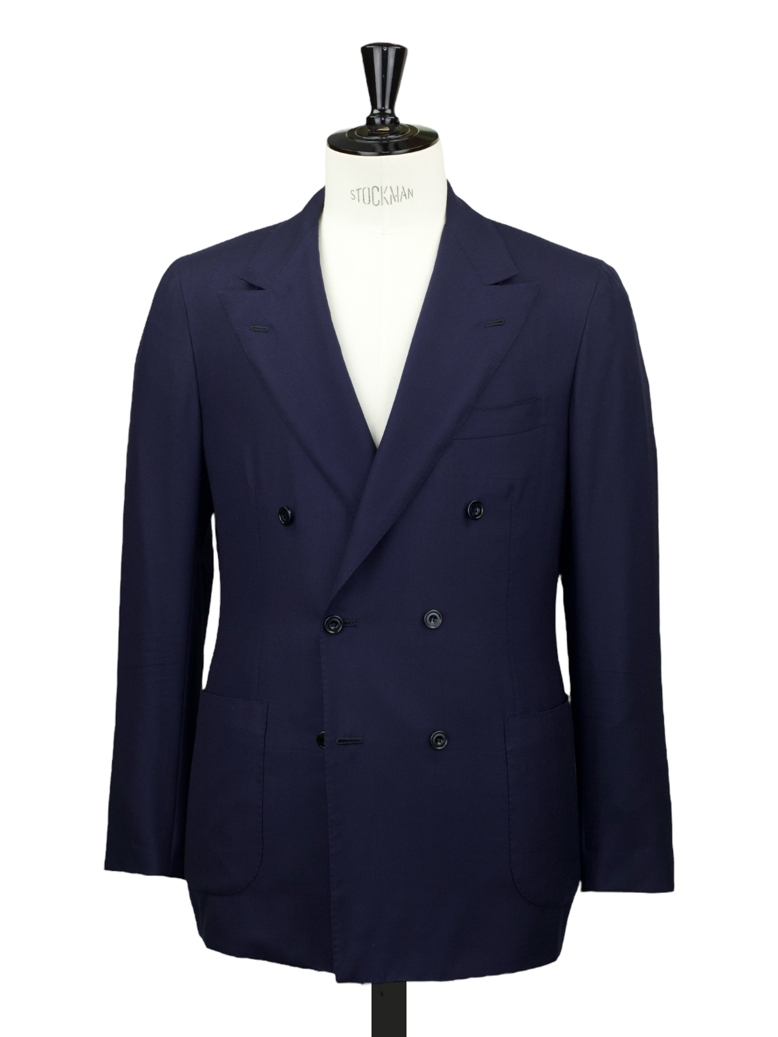 Kiton Navy Wool & Cashmere Double Breasted Twill Jacket