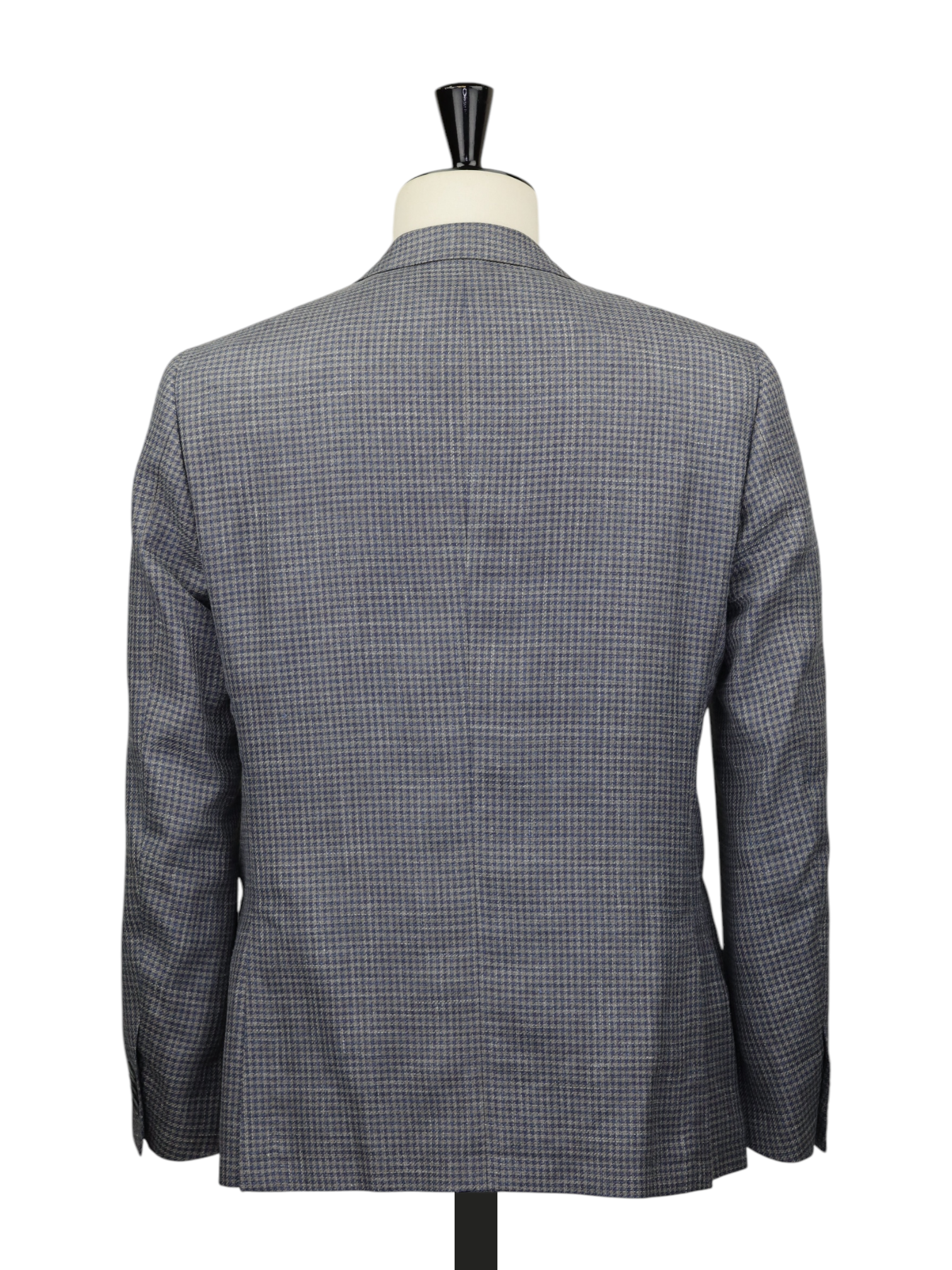 Corneliani Taupe & Steel-Blue Wool, Silk & Linen Pied de Poule Jacket