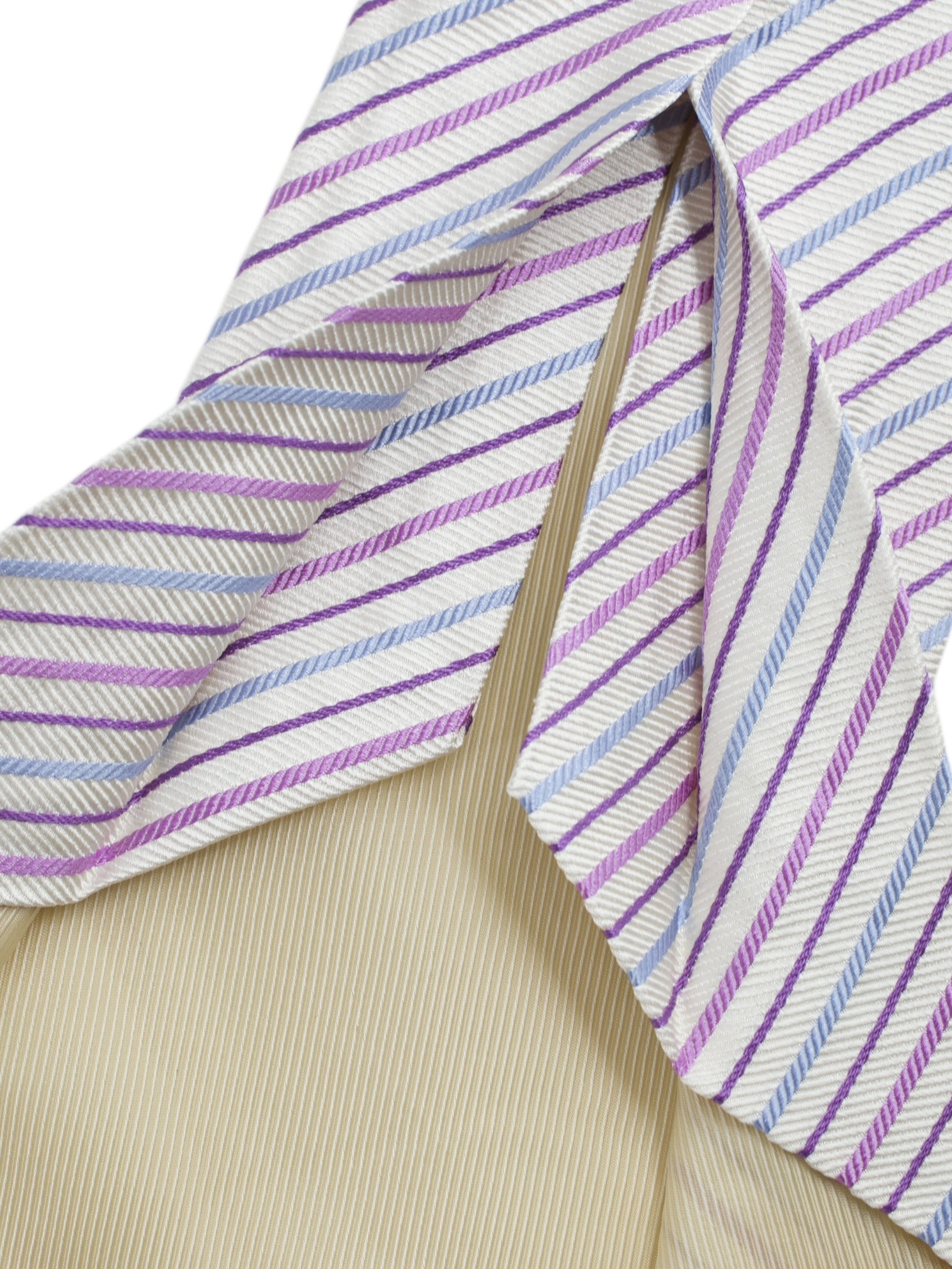 Luigi Borrelli 5-Fold White & Multicolor Jacquard Striped Tie