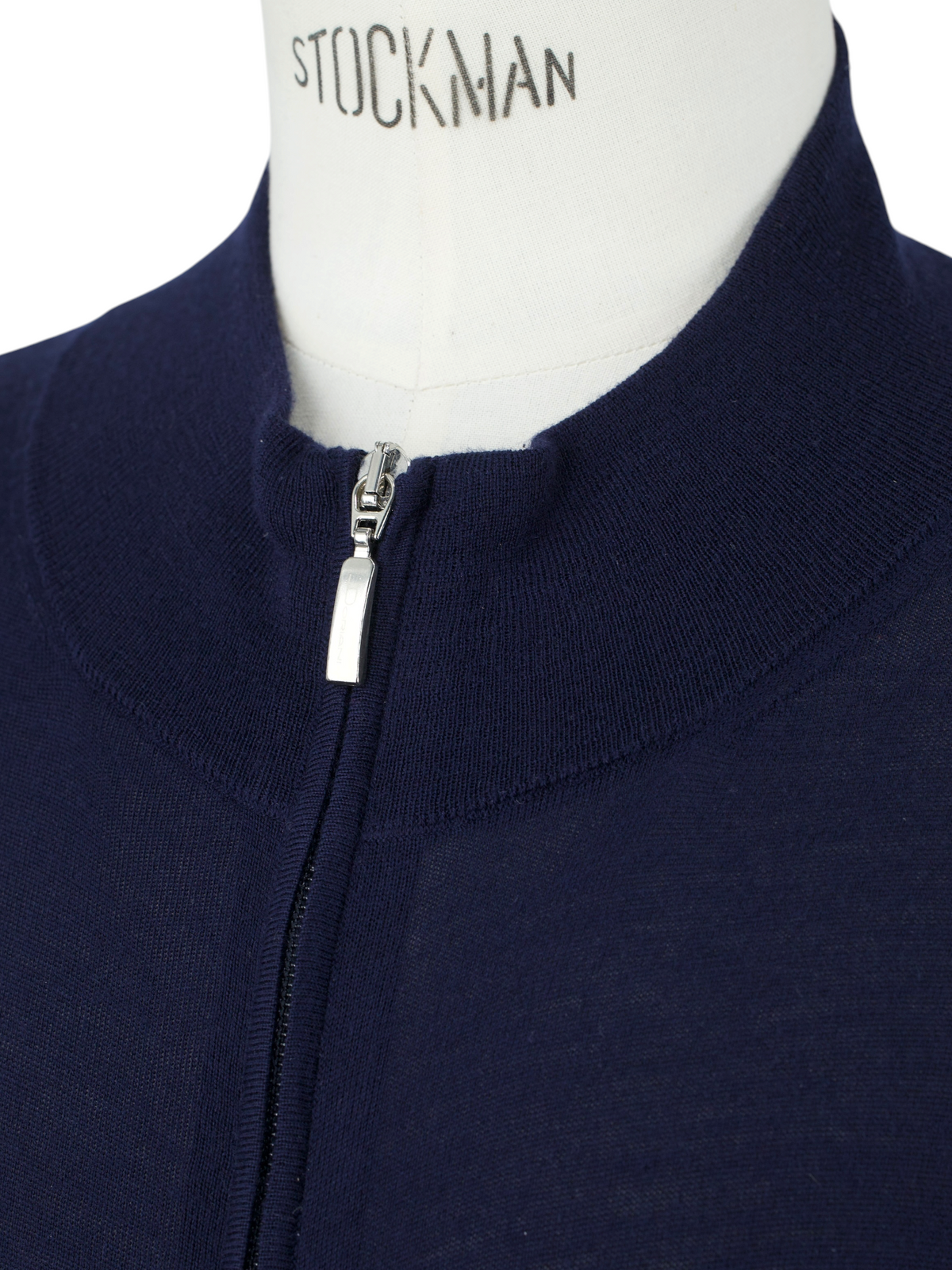 Doriani Navy Wool, Silk & Cashmere Full-Zip Cardigan
