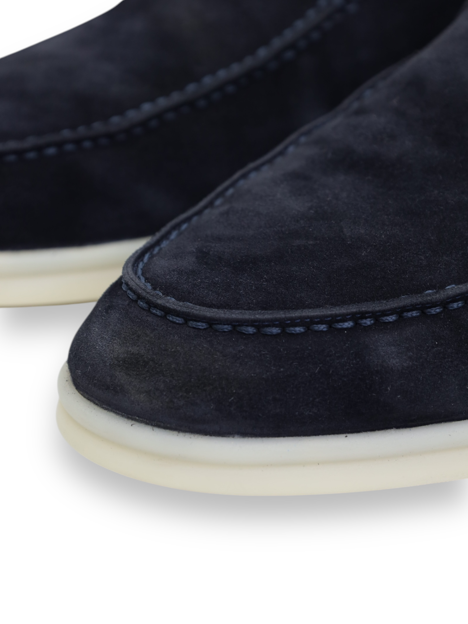 Loro Piana Navy Suede Open Walk Ankle Boots