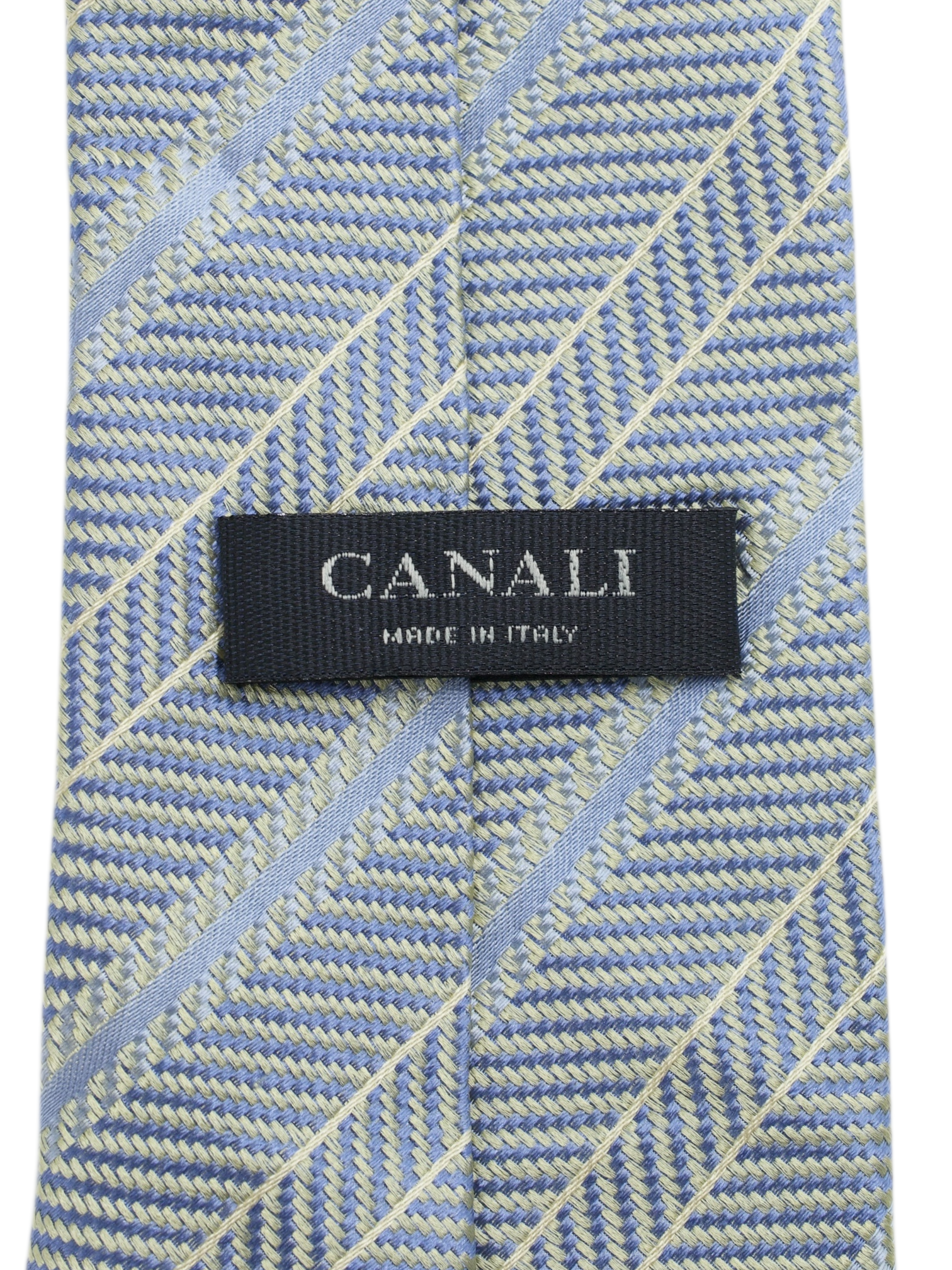 Canali Grey & Light Blue Silk Multi-Striped Business Tie