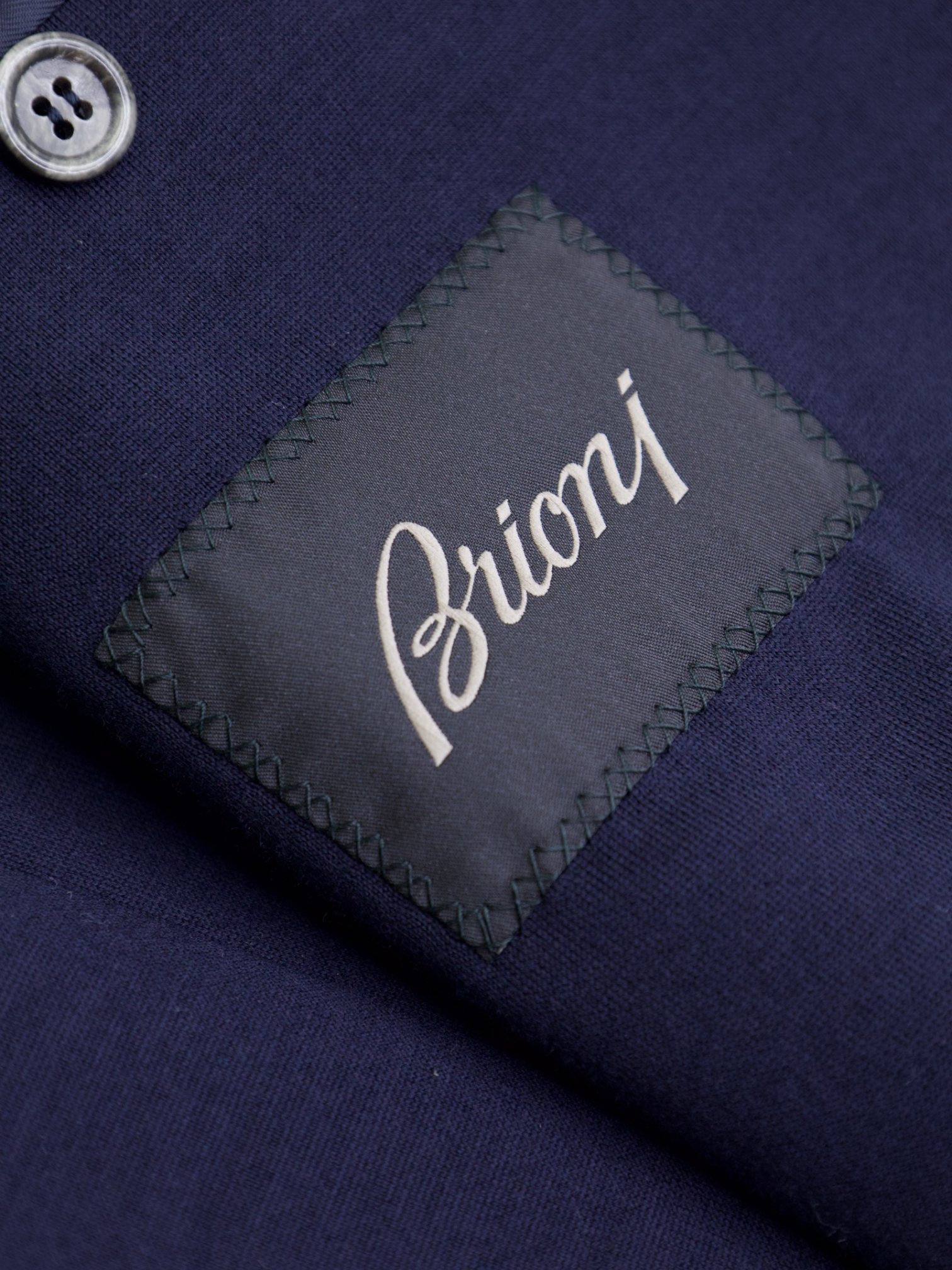 Brioni Navy Wool & Polyamide Jersey Knitted Blazer