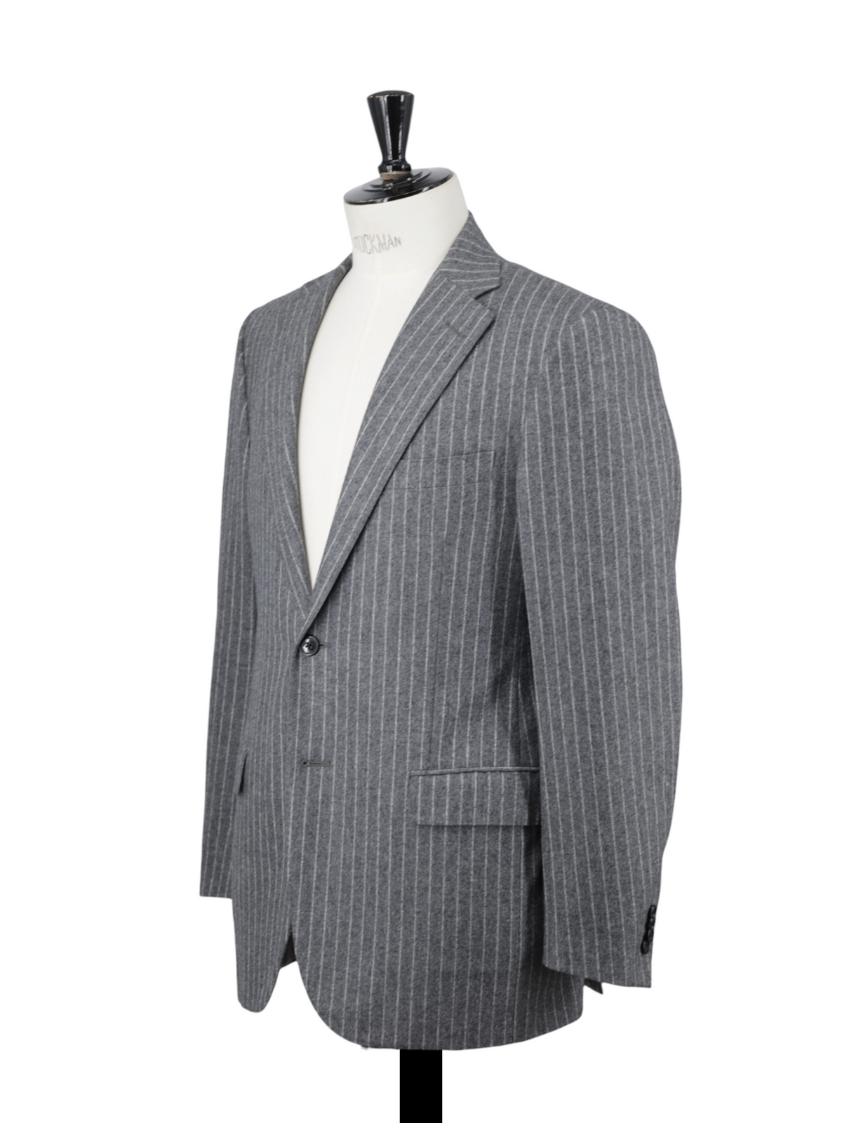 Corneliani Grey Wool-Flannel Classic Pinstripe Winter Suit