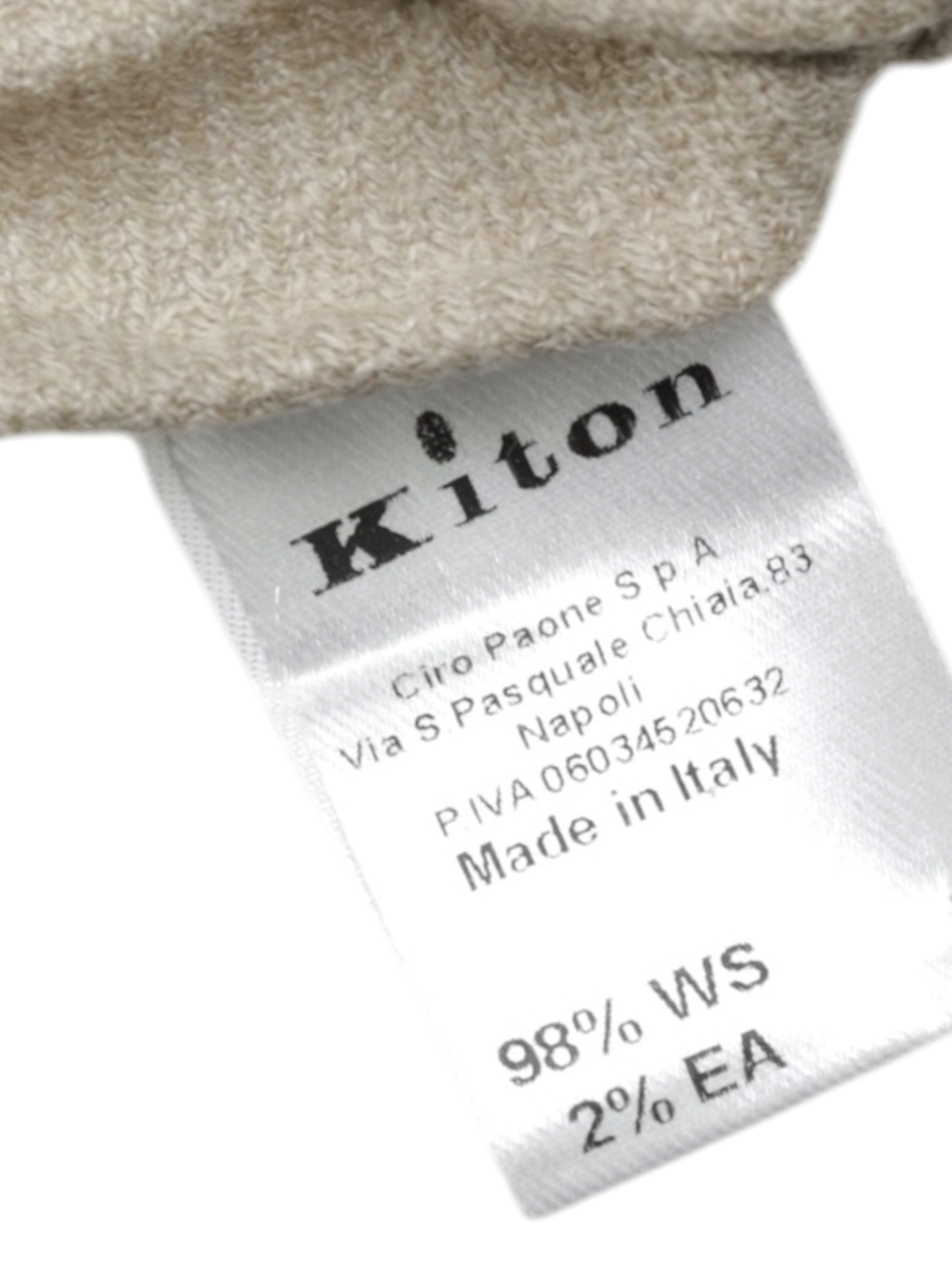 Kiton 5-Fold Light Brown Knitted Cashmere-Blend Untipped & Handrolled Tie