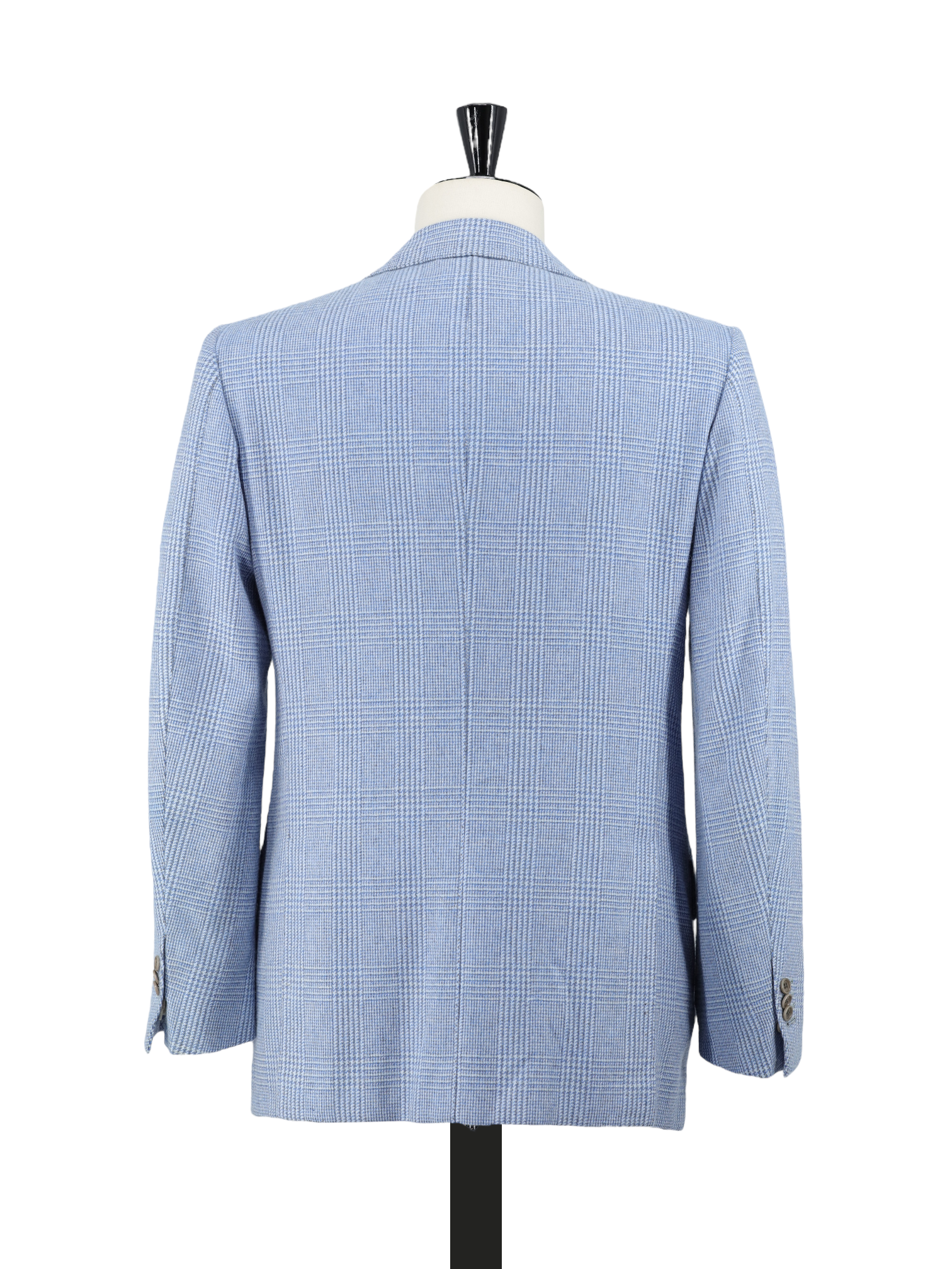 Cesare Attolini Light Blue Lambswool Prince of Wales Jacket